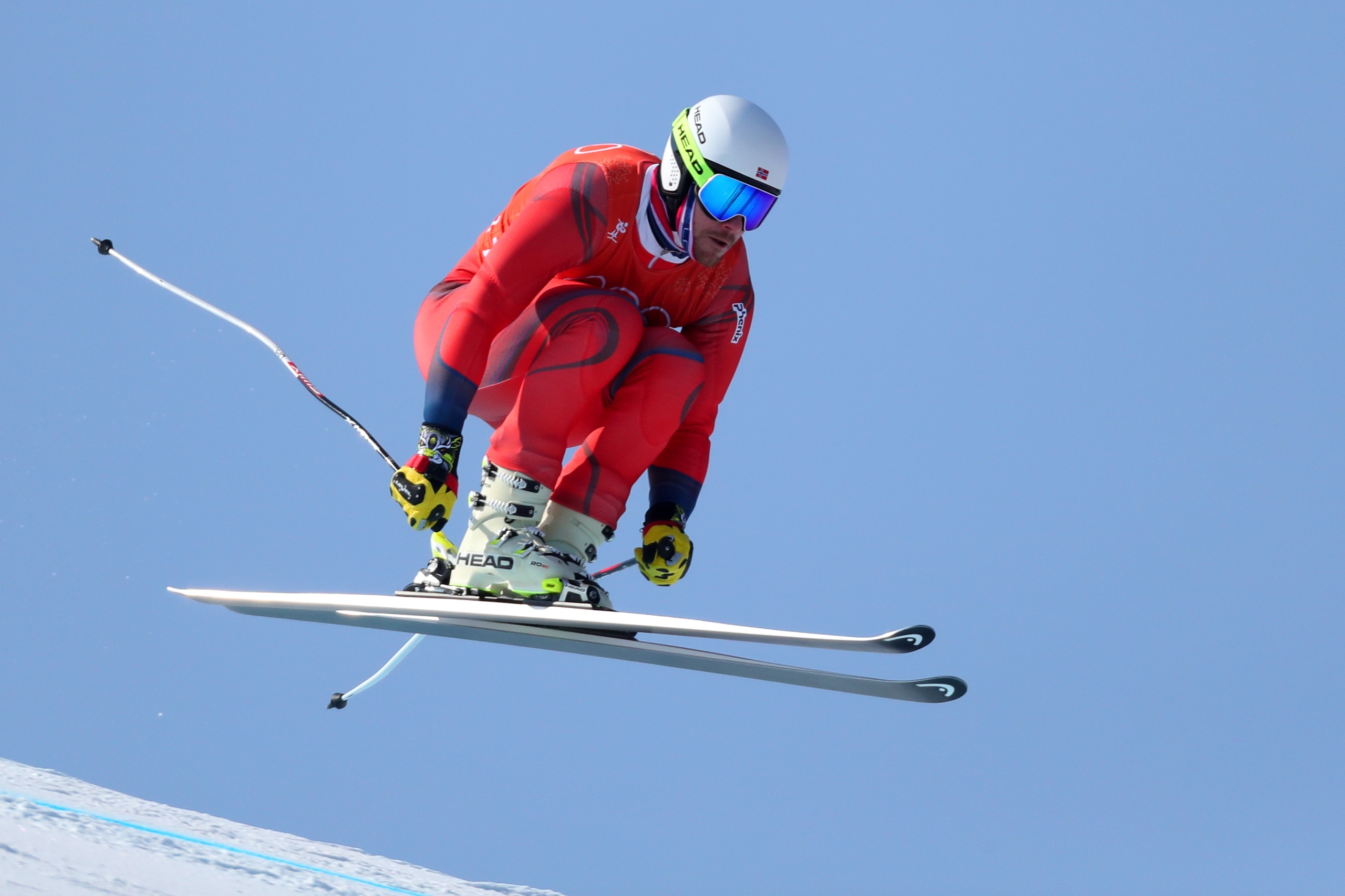 PYEONGCHANG-GUN, SOUTH KOREA - FEBRUARY 08: Kjetil Jansrud of Norway makes a run during the Men's Downhill Alpine Skiing training at Jeongseon Alpine Centre on February 8, 2018 in Pyeongchang-gun, South Korea.  (Photo by Tom Pennington/Getty Images)