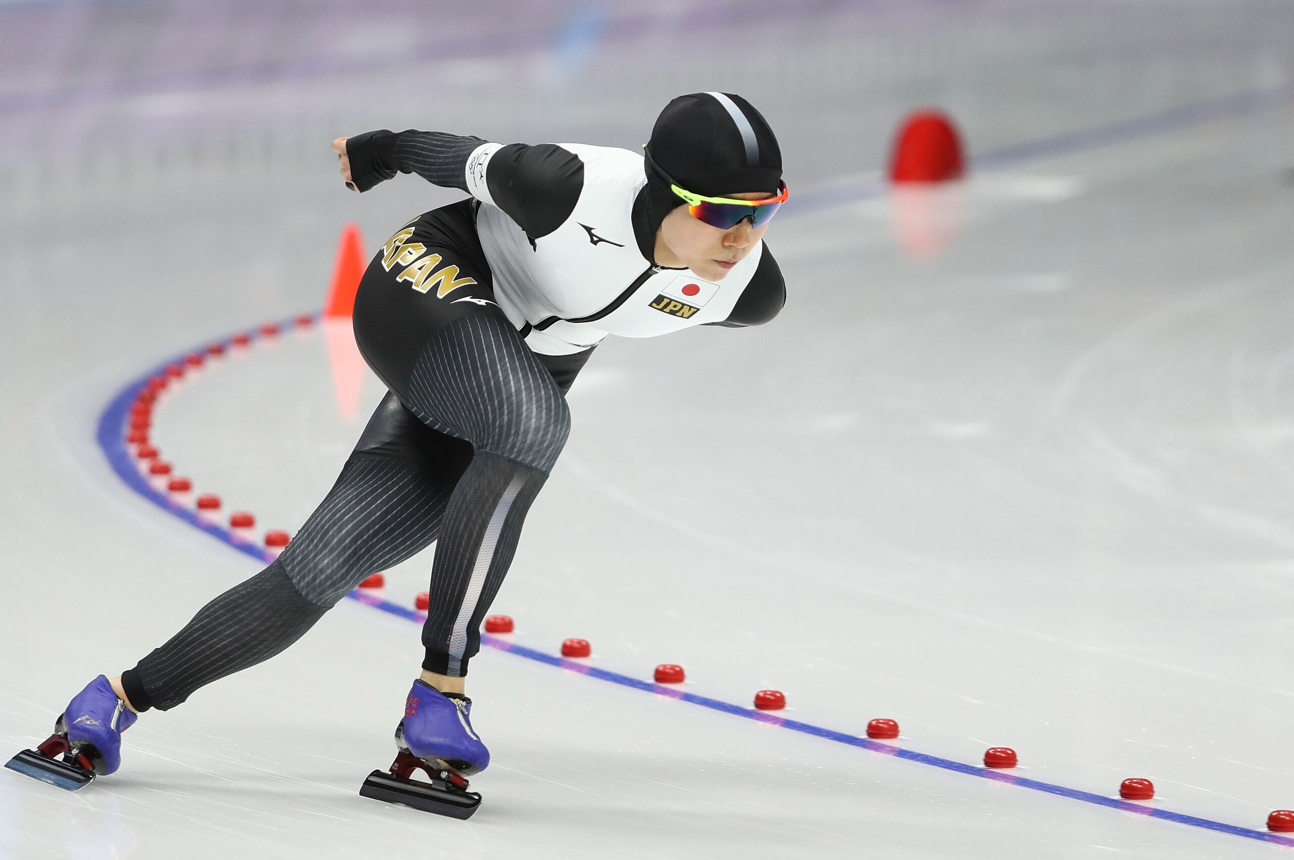 GANGNEUNG, SOUTH KOREA - FEBRUARY 10:  Miho Takagi of Japan competes during the Women's Speed Skating 3000m on day one of the PyeongChang 2018 Winter Olympic Games at Gangneung Oval on February 10, 2018 in Gangneung, South Korea.  (Photo by Robert Cianflo