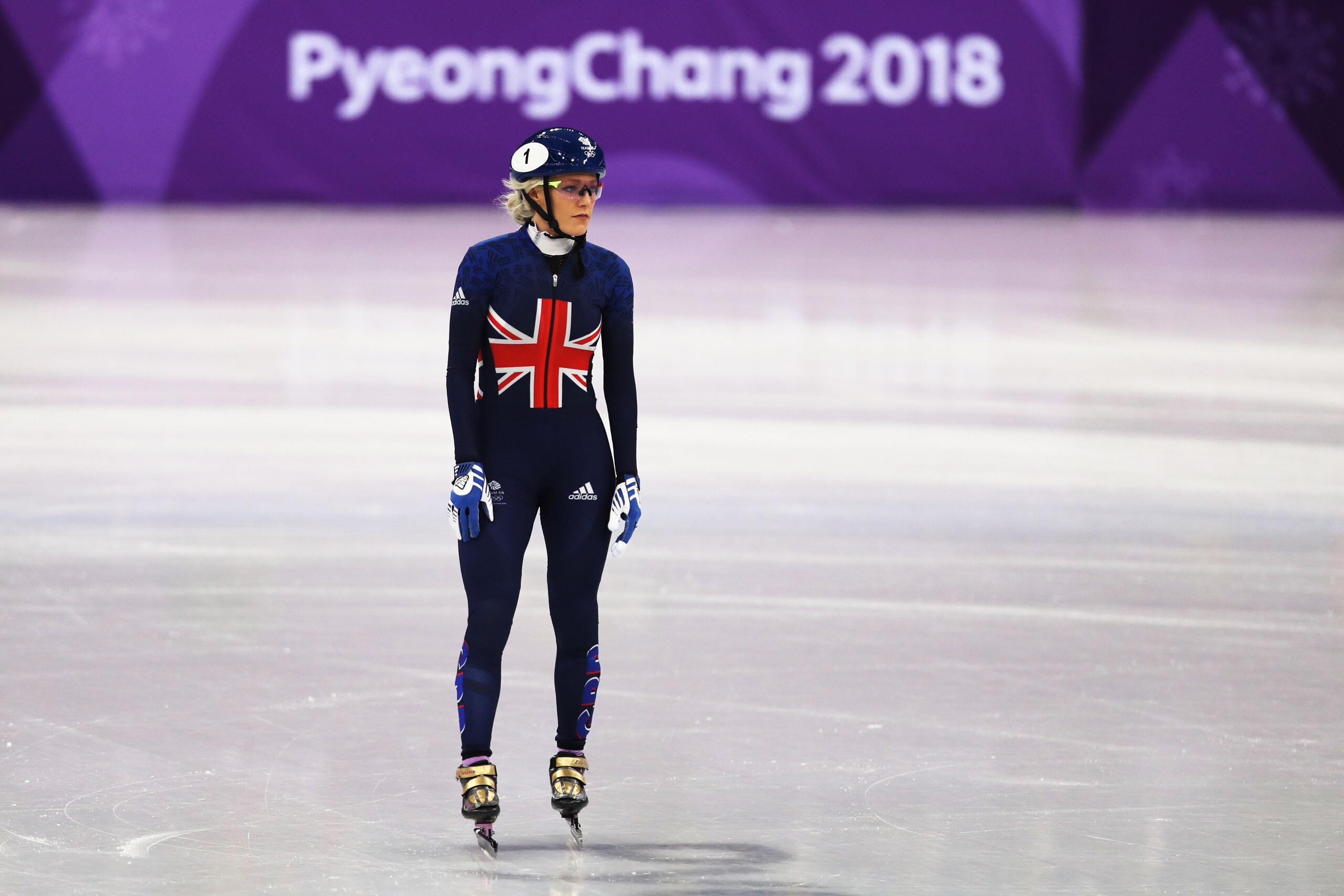 GANGNEUNG, SOUTH KOREA - FEBRUARY 10: Elise Christie of Great Britain is seen warming up prior to the Short Track Speed Skating on day one of the PyeongChang 2018 Winter Olympic Games at Gangneung Ice Arena on February 10, 2018 in Gangneung, South Korea. 