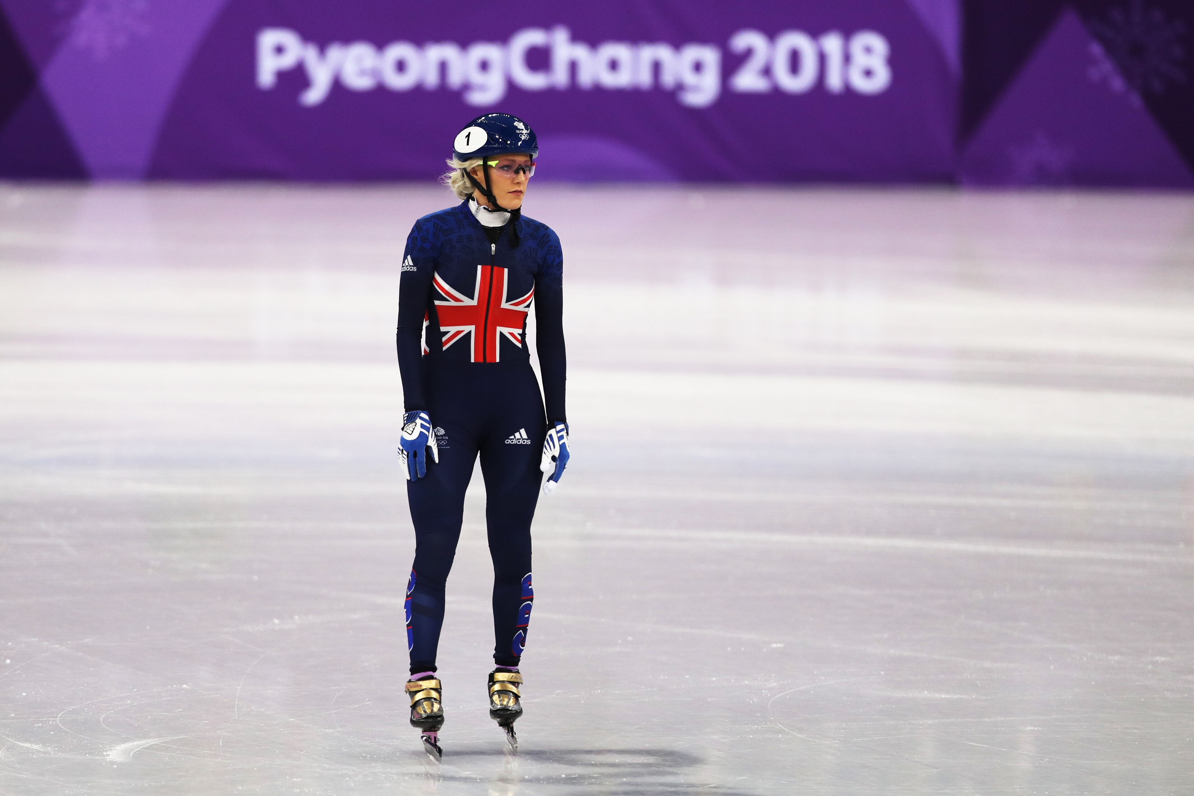 GANGNEUNG, SOUTH KOREA - FEBRUARY 10: Elise Christie of Great Britain is seen warming up prior to the Short Track Speed Skating on day one of the PyeongChang 2018 Winter Olympic Games at Gangneung Ice Arena on February 10, 2018 in Gangneung, South Korea. 