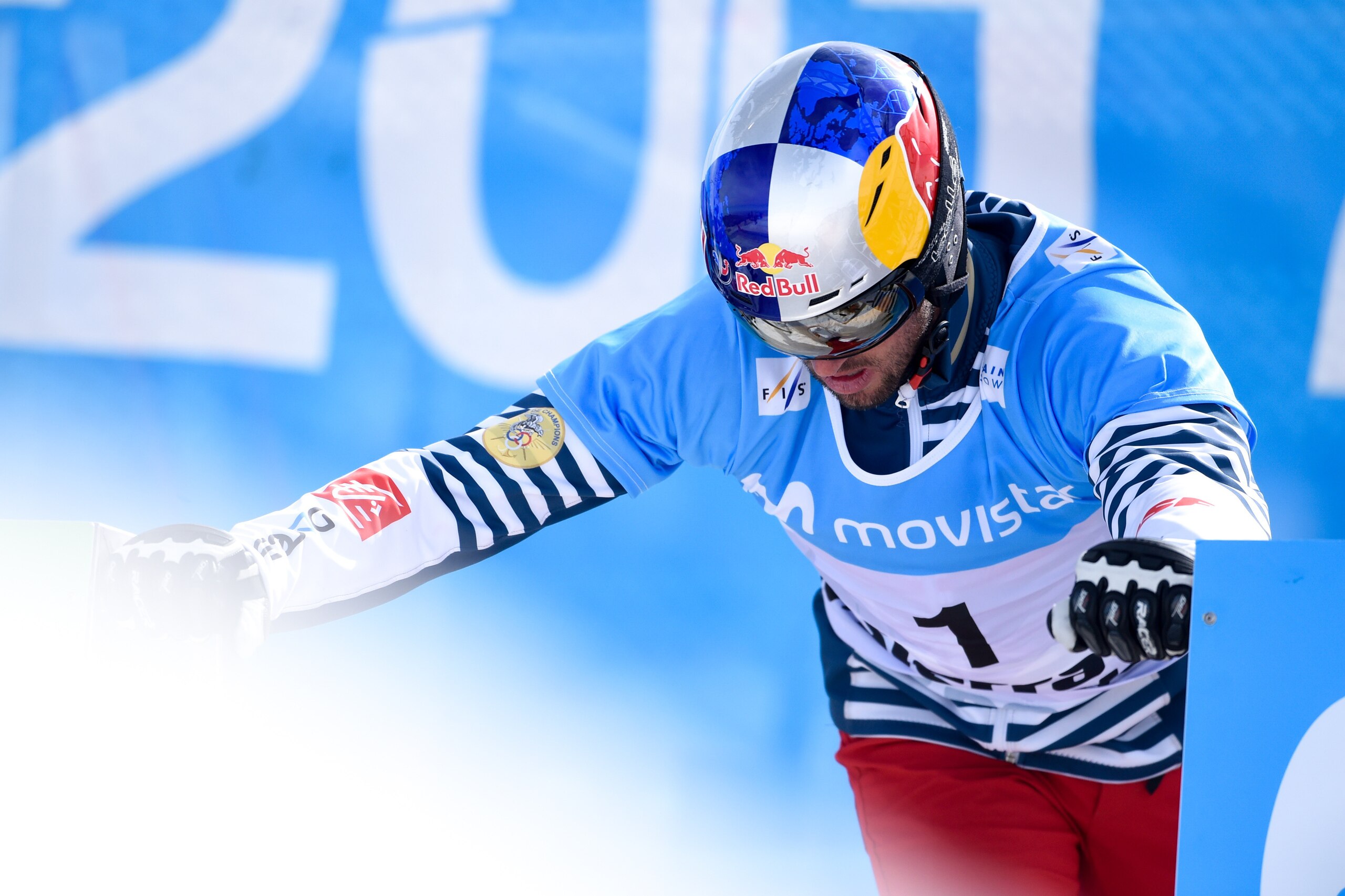 SIERRA NEVADA, SPAIN - MARCH 12: Pierre Vaultier of France wins the gold medal during the FIS Freestyle Ski & Snowboard World Championships Snowboardcross on March 12, 2017 in Sierra Nevada, Spain (Photo by Laurent Salino/Agence Zoom/Getty Images)