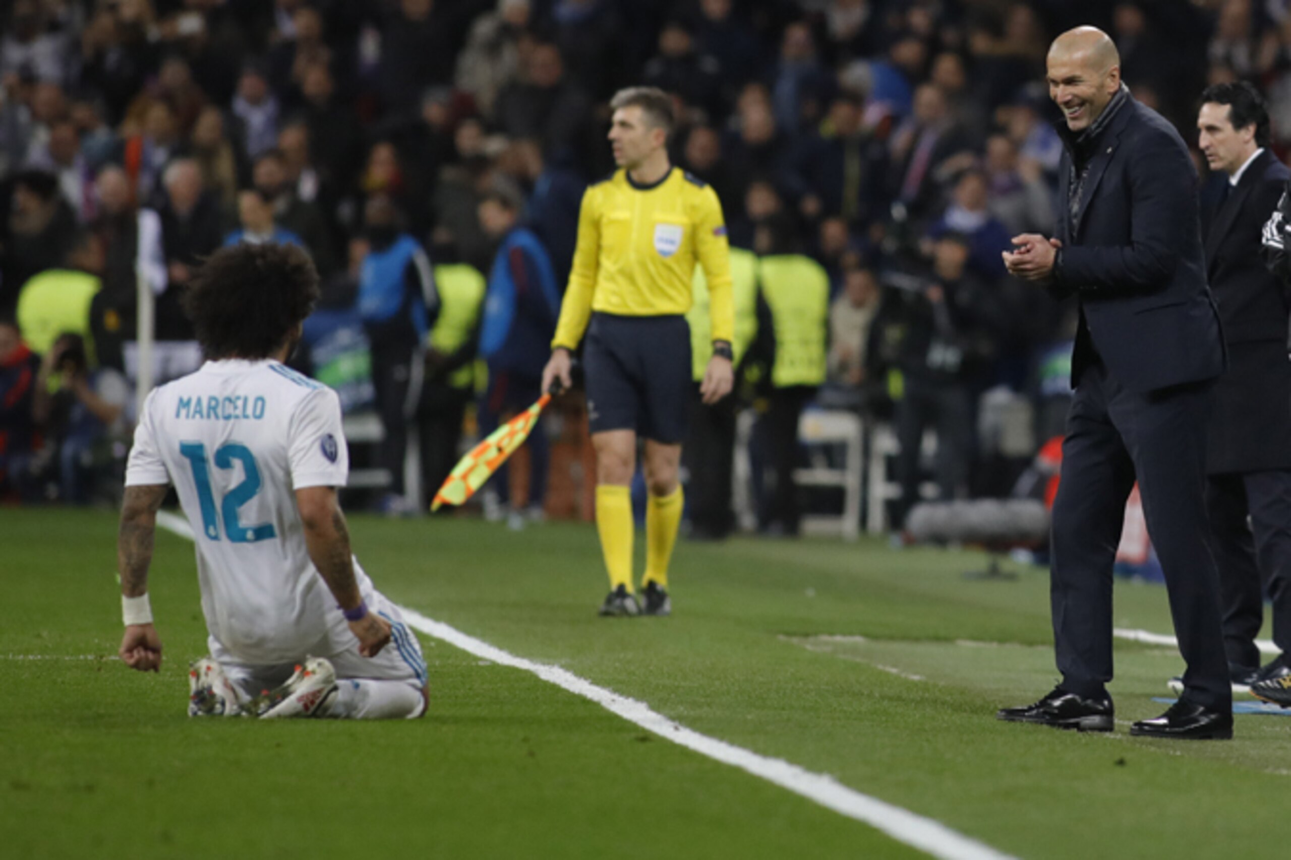 MADRID, SPAIN - FEBRUARY 14: during the UEFA Champions League Round of 16 First Leg  match between Real Madrid and Paris Saint-Germain at Bernabeu on February 14, 2018 in Madrid, Spain. (Photo by TF-Images/Getty Images)