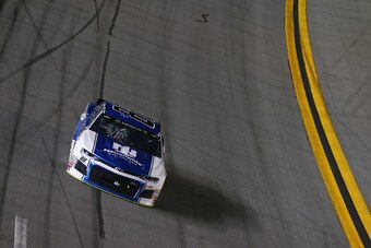 DAYTONA BEACH, FL - FEBRUARY 15:  Alex Bowman, driver of the #88 Nationwide Chevrolet, races during the Monster Energy NASCAR Cup Series Can-Am Duel 1 at Daytona International Speedway on February 15, 2018 in Daytona Beach, Florida.  (Photo by Sarah Crabi