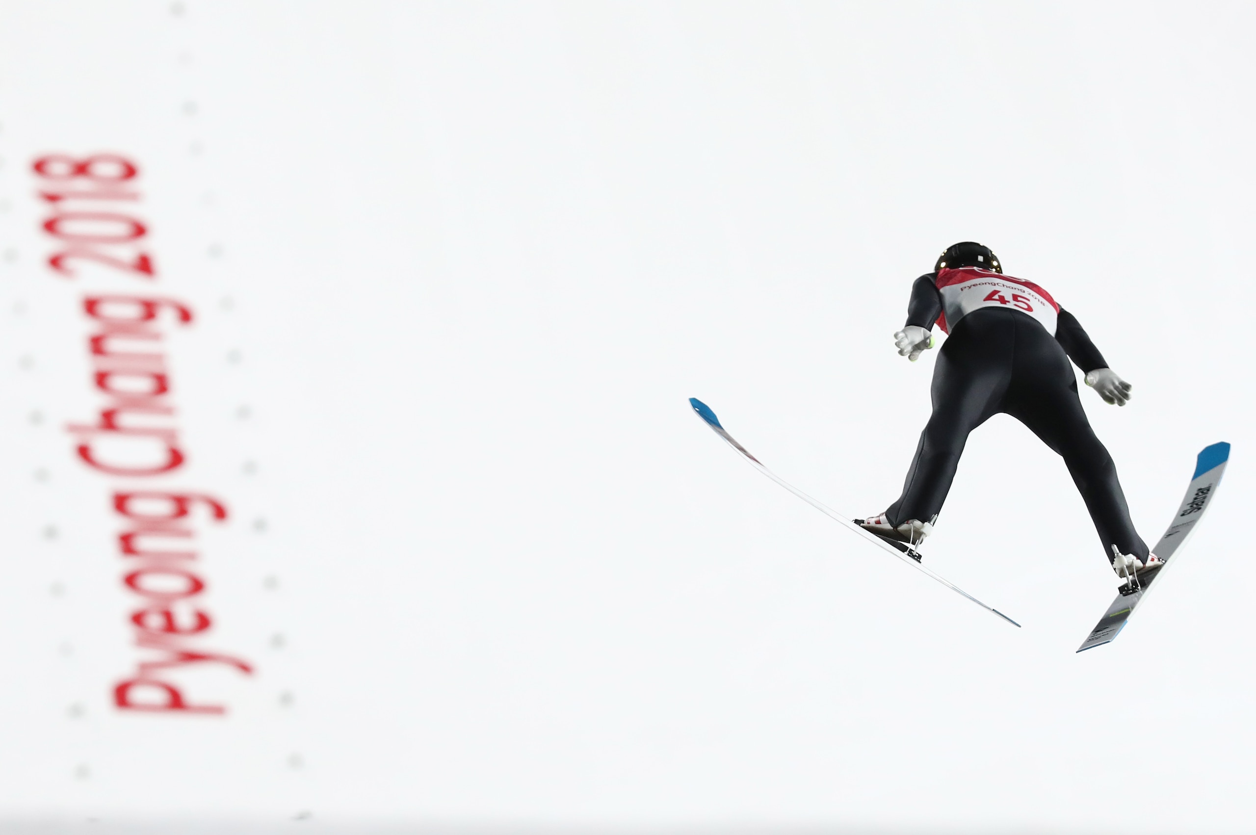 PYEONGCHANG-GUN, SOUTH KOREA - FEBRUARY 17:  Robert Johansson of Norway makes a jump during the Ski Jumping - Men's Large Hill on day eight of the PyeongChang 2018 Winter Olympic Games  at Alpensia Ski Jumping Center on February 17, 2018 in Pyeongchang-gu