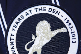 LONDON, ENGLAND - AUGUST 17:  A detailed view of the Millwall badge on a shirt during the Sky Bet Championship match between Millwall and Huddersfield Town at The Den on August 17, 2013 in London, England.  (Photo by Richard Heathcote/Getty Images)