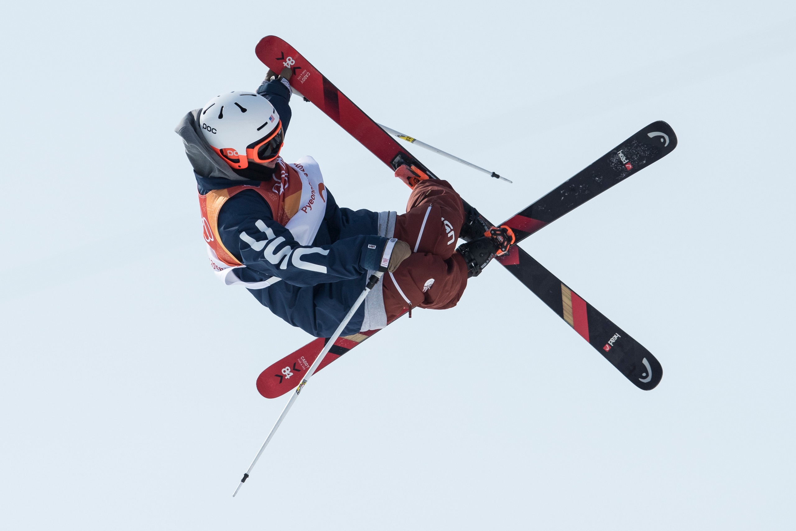 PYEONGCHANG-GUN, SOUTH KOREA - FEBRUARY 20:  Aaron Blunck of the United States competes during the Freestyle Skiing Men's Ski Halfpipe Qualification on day eleven of the PyeongChang 2018 Winter Olympic Games at Phoenix Snow Park on February 20, 2018 in Py