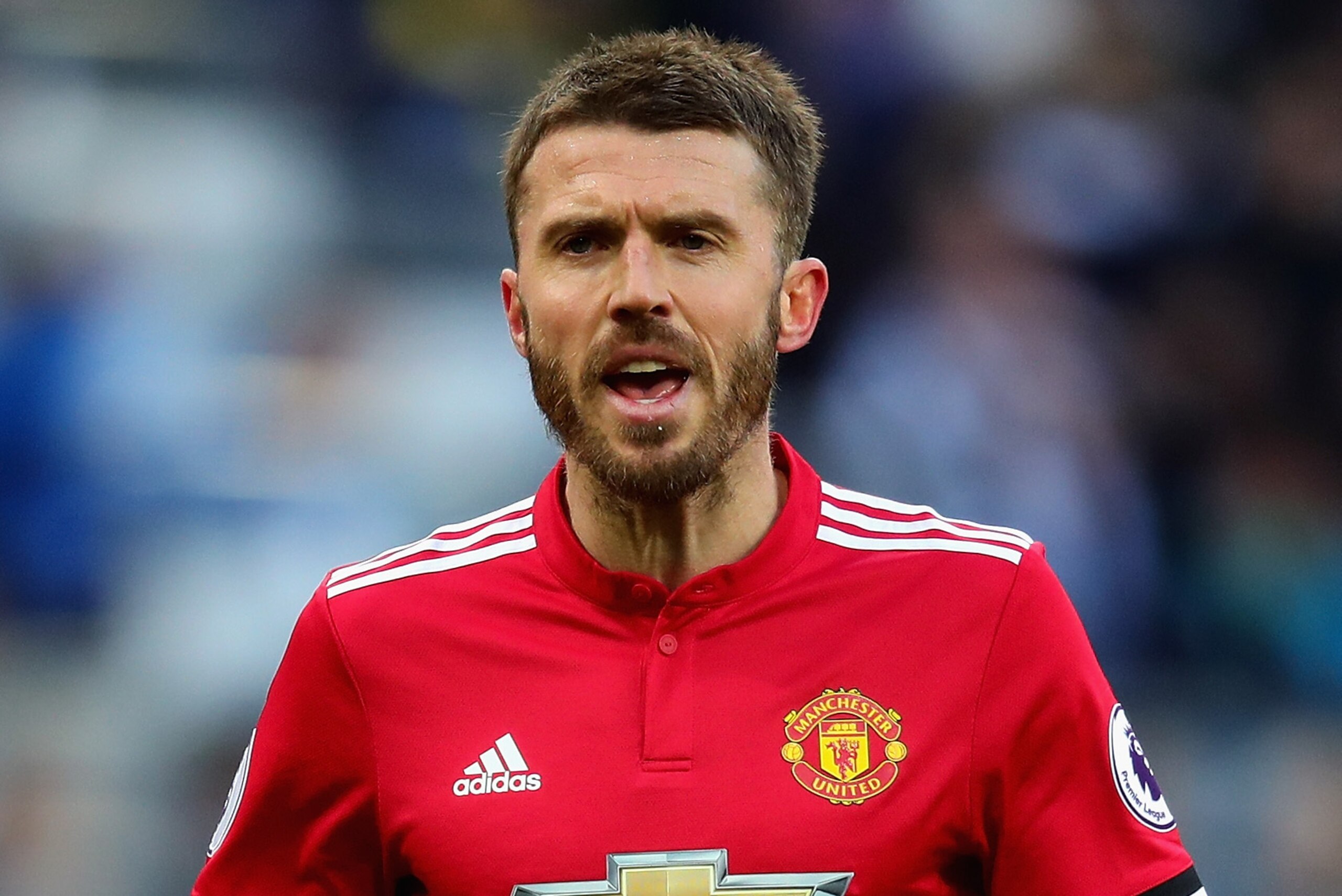 NEWCASTLE UPON TYNE, ENGLAND - FEBRUARY 11:  Michael Carrick of Manchester United shouts during the Premier League match between Newcastle United and Manchester United at St. James Park on February 11, 2018 in Newcastle upon Tyne, England.  (Photo by Chri
