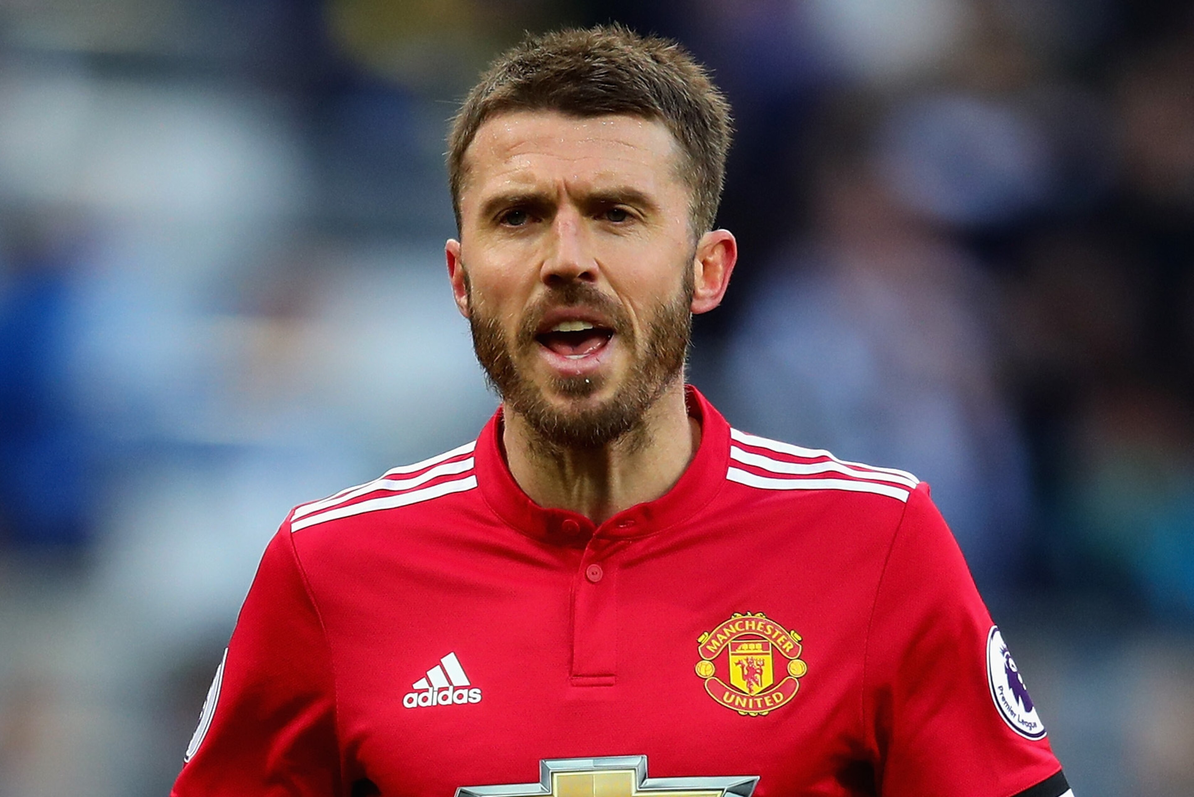 NEWCASTLE UPON TYNE, ENGLAND - FEBRUARY 11:  Michael Carrick of Manchester United shouts during the Premier League match between Newcastle United and Manchester United at St. James Park on February 11, 2018 in Newcastle upon Tyne, England.  (Photo by Chri