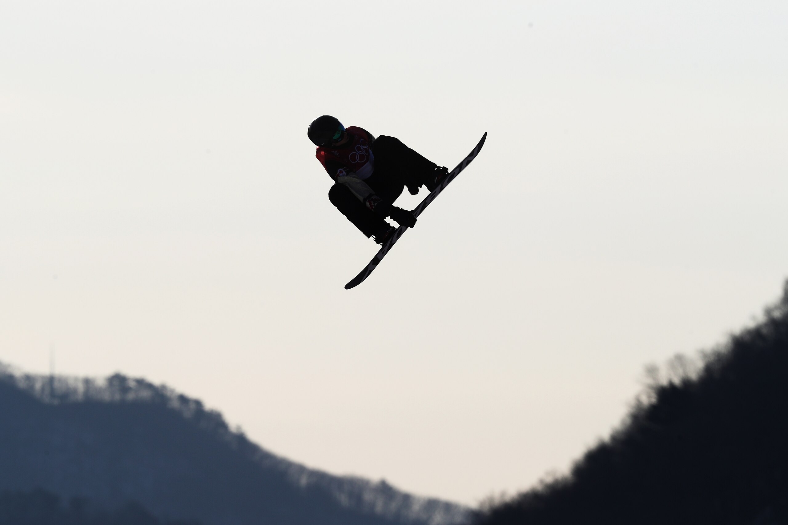 PYEONGCHANG-GUN, SOUTH KOREA - FEBRUARY 21:  Max Parrot of Canada practices prior to the Men's Big Air Qualification on day 12 of the PyeongChang 2018 Winter Olympic Games at Alpensia Ski Jumping Centre on February 21, 2018 in Pyeongchang-gun, South Korea
