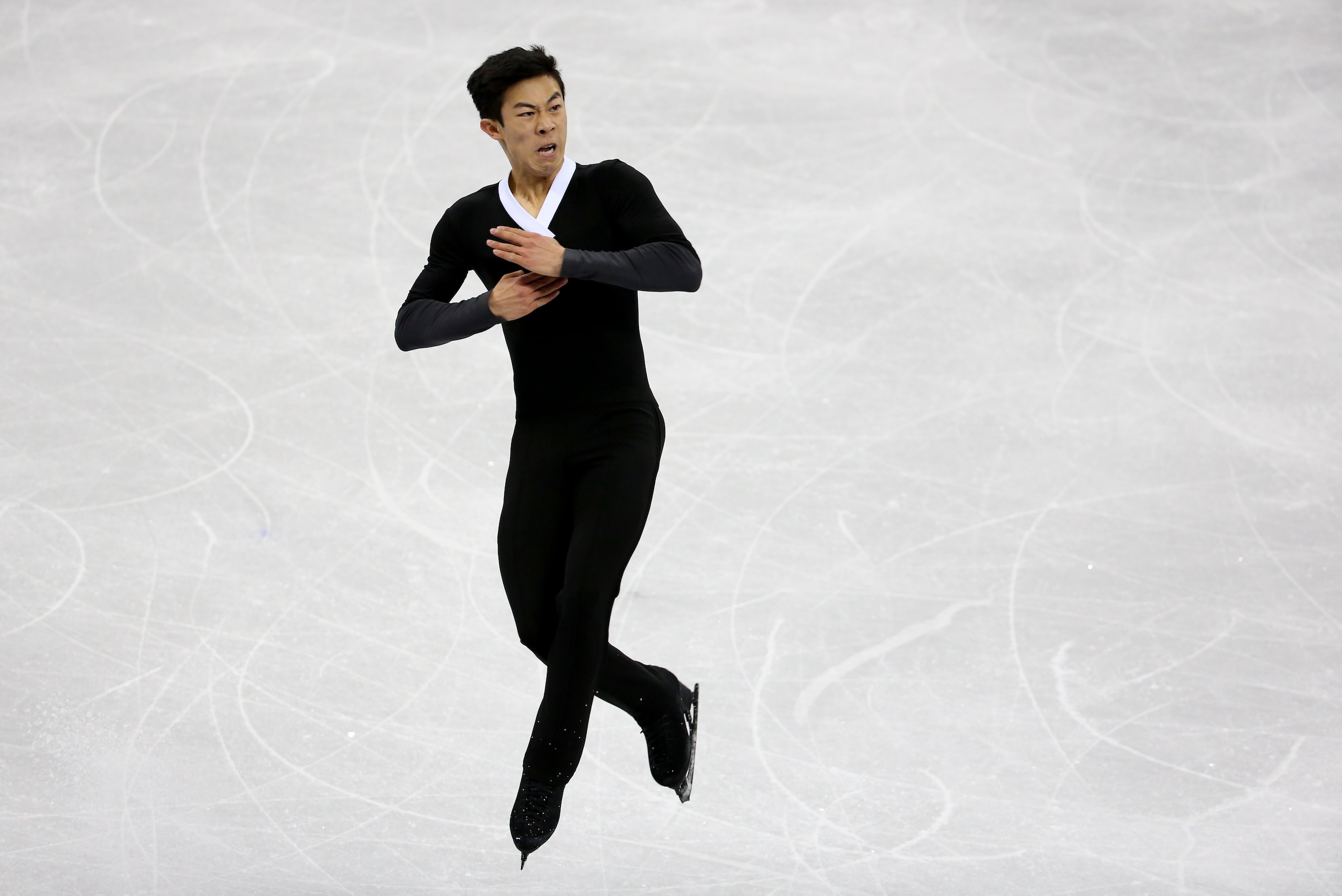 GANGNEUNG, SOUTH KOREA - FEBRUARY 17: Nathan Chen of USA during the Figure Skating Men Free Program on day eight of the PyeongChang 2018 Winter Olympic Games at Gangneung Ice Arena on February 17, 2018 in Gangneung, South Korea. (Photo by Jean Catuffe/Get
