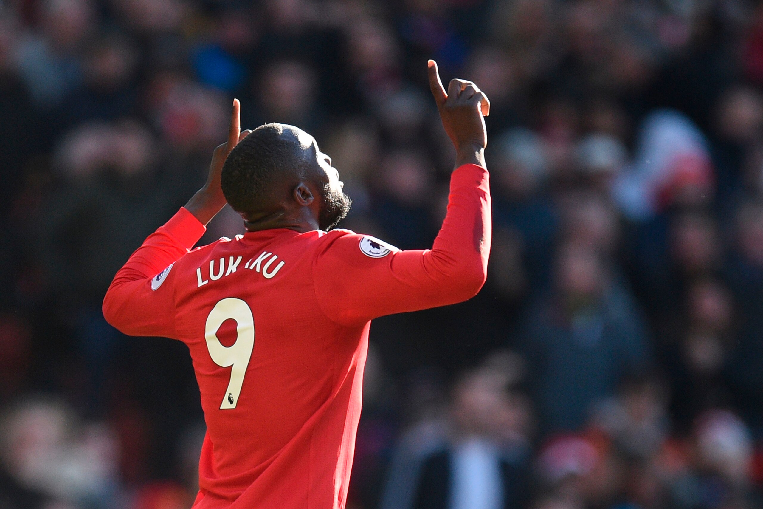 Manchester United's Belgian striker Romelu Lukaku celebrates scoring their first goal to equalise 1-1 during the English Premier League football match between Manchester United and Chelsea at Old Trafford in Manchester, north west England, on February 25, Manchester United's Belgian striker Romelu Lukaku celebrates scoring their first goal to equalise 1-1 during the English Premier League football match between Manchester United and Chelsea at Old Trafford in Manchester, north west England, on February 25,