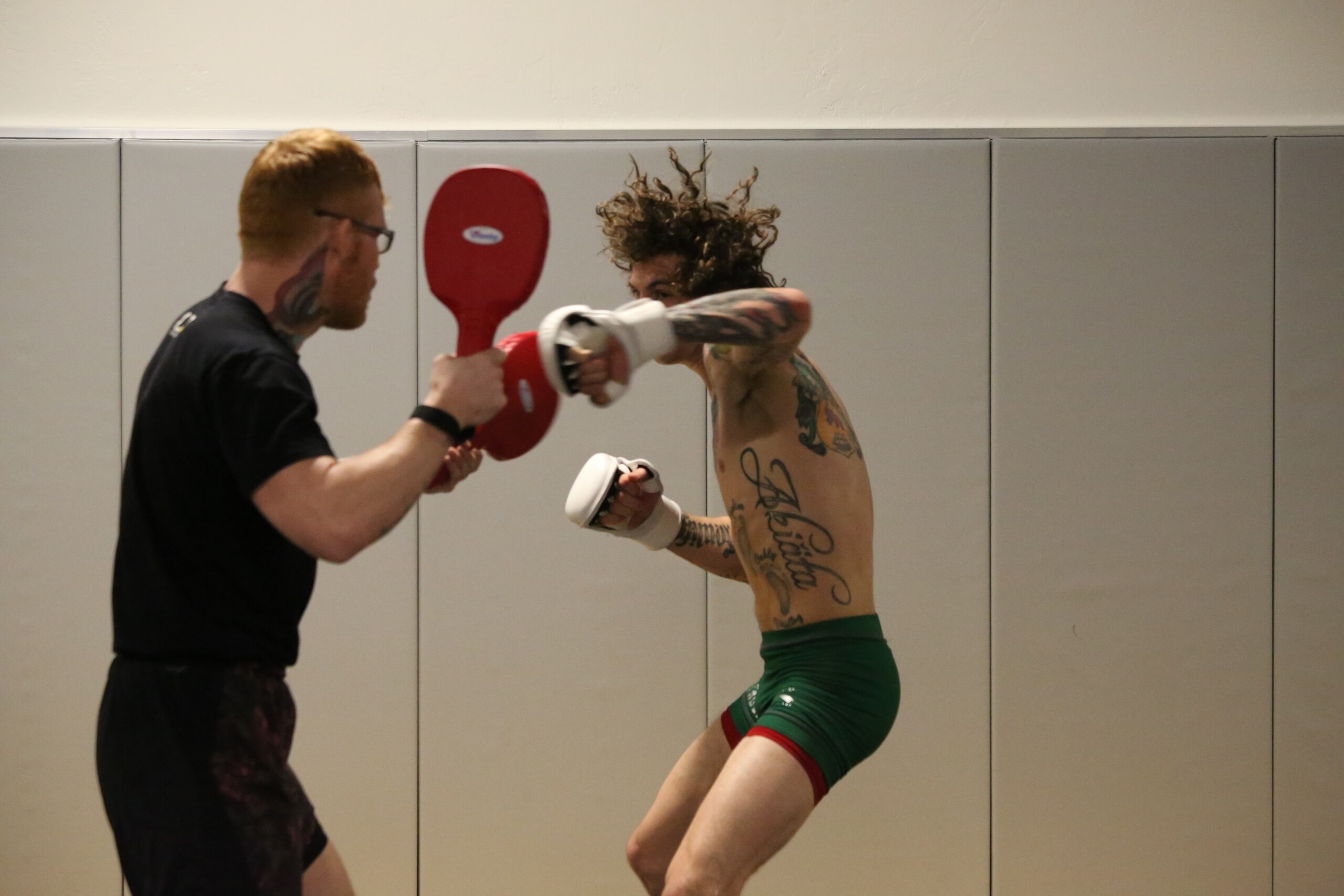 O'Malley's hair flies as the punches do.
