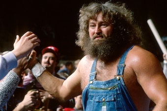 Hillbilly Jim heads down to the ring.