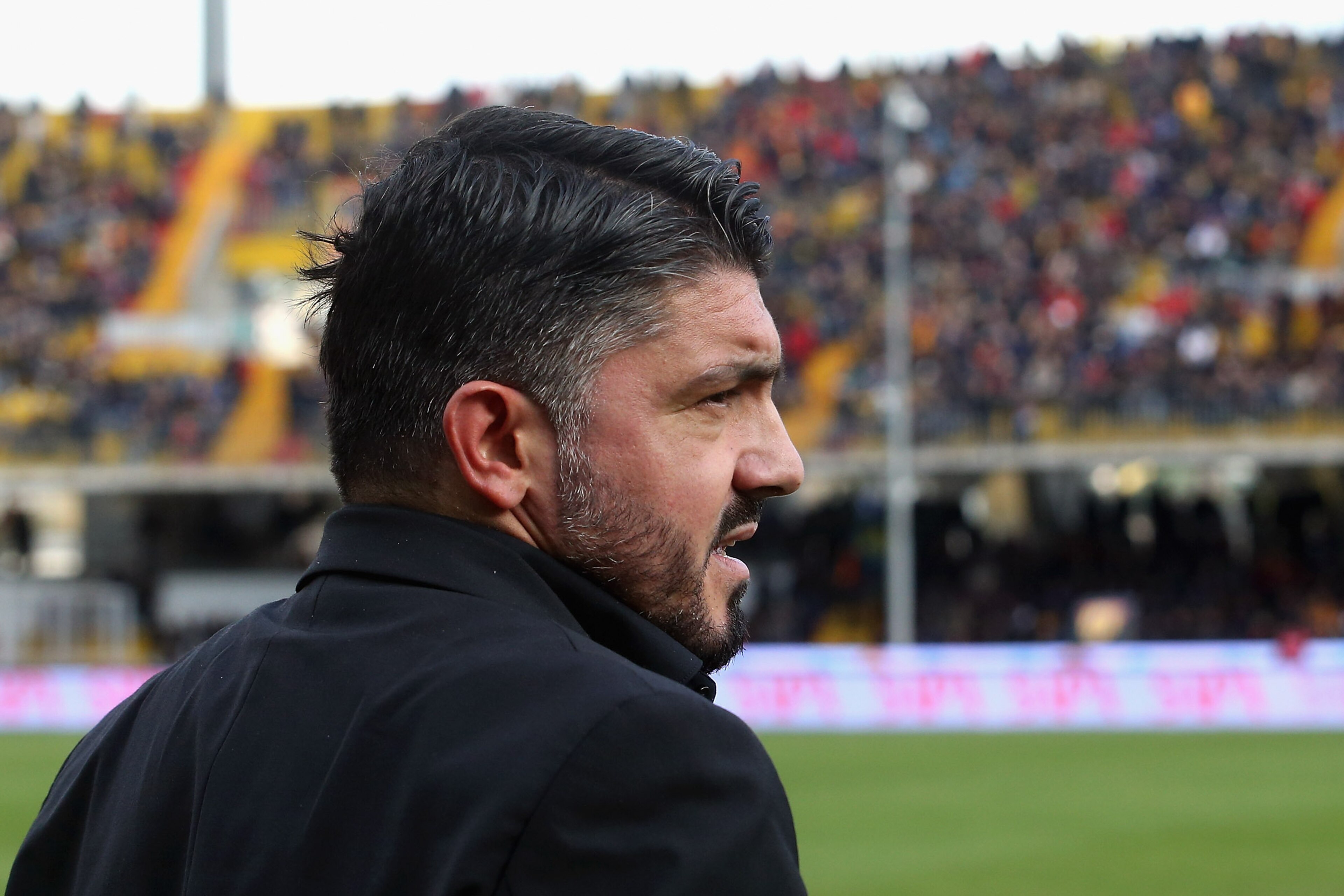 BENEVENTO, ITALY - DECEMBER 03:  Head coach of Milan Gennaro Gattuso looks on during the Serie A match between Benevento Calcio and AC Milan at Stadio Ciro Vigorito on December 3, 2017 in Benevento, Italy.  (Photo by Maurizio Lagana/Getty Images)