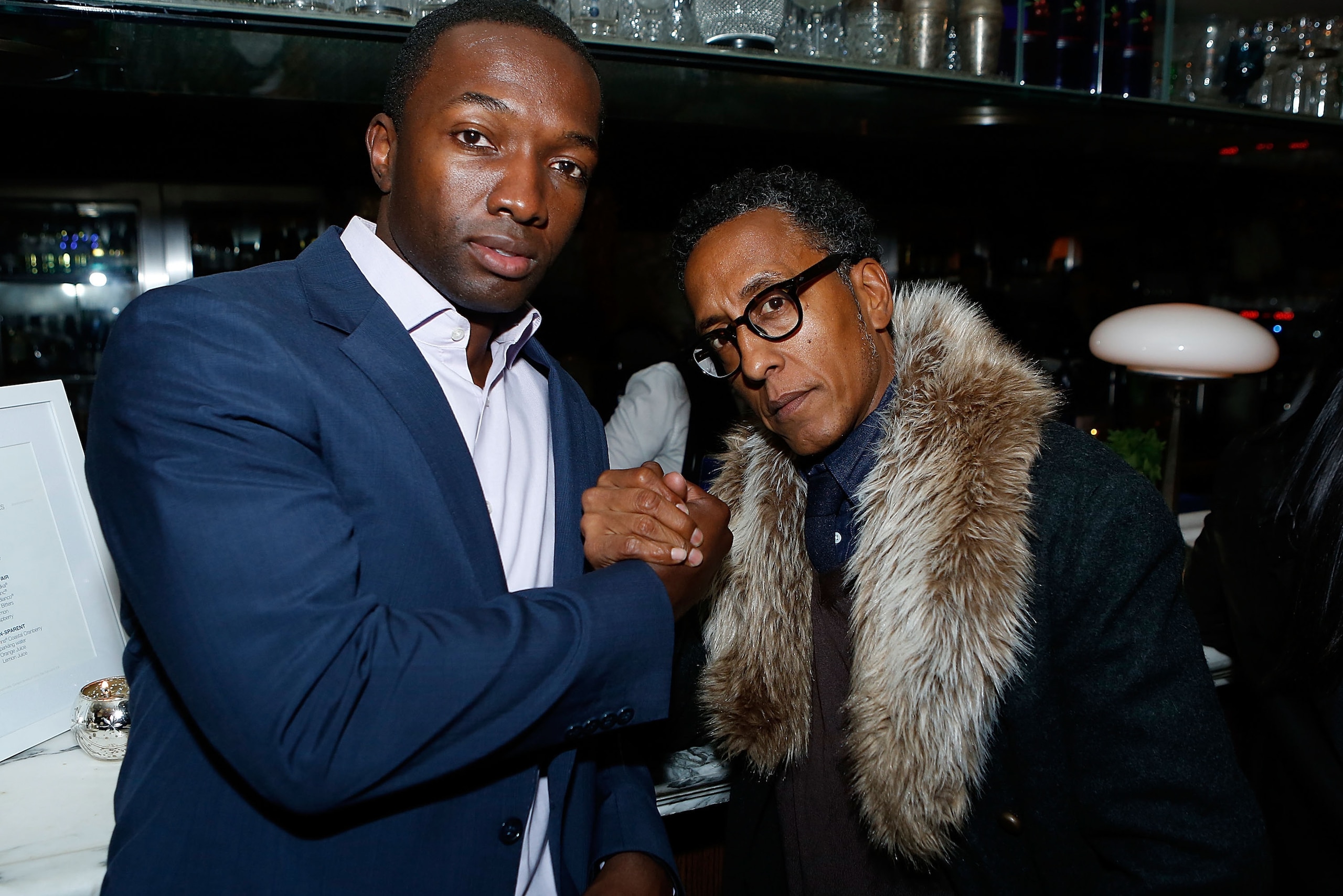 WEST HOLLYWOOD, CA - NOVEMBER 09: Jamie Hector (L) and Andre Royo attend the after-party for the Premiere Of Amazon's 'Transparent' Season 2 at Cecconi's Restaurant on November 9, 2015 in West Hollywood, California.  (Photo by Randy Shropshire/Getty Image