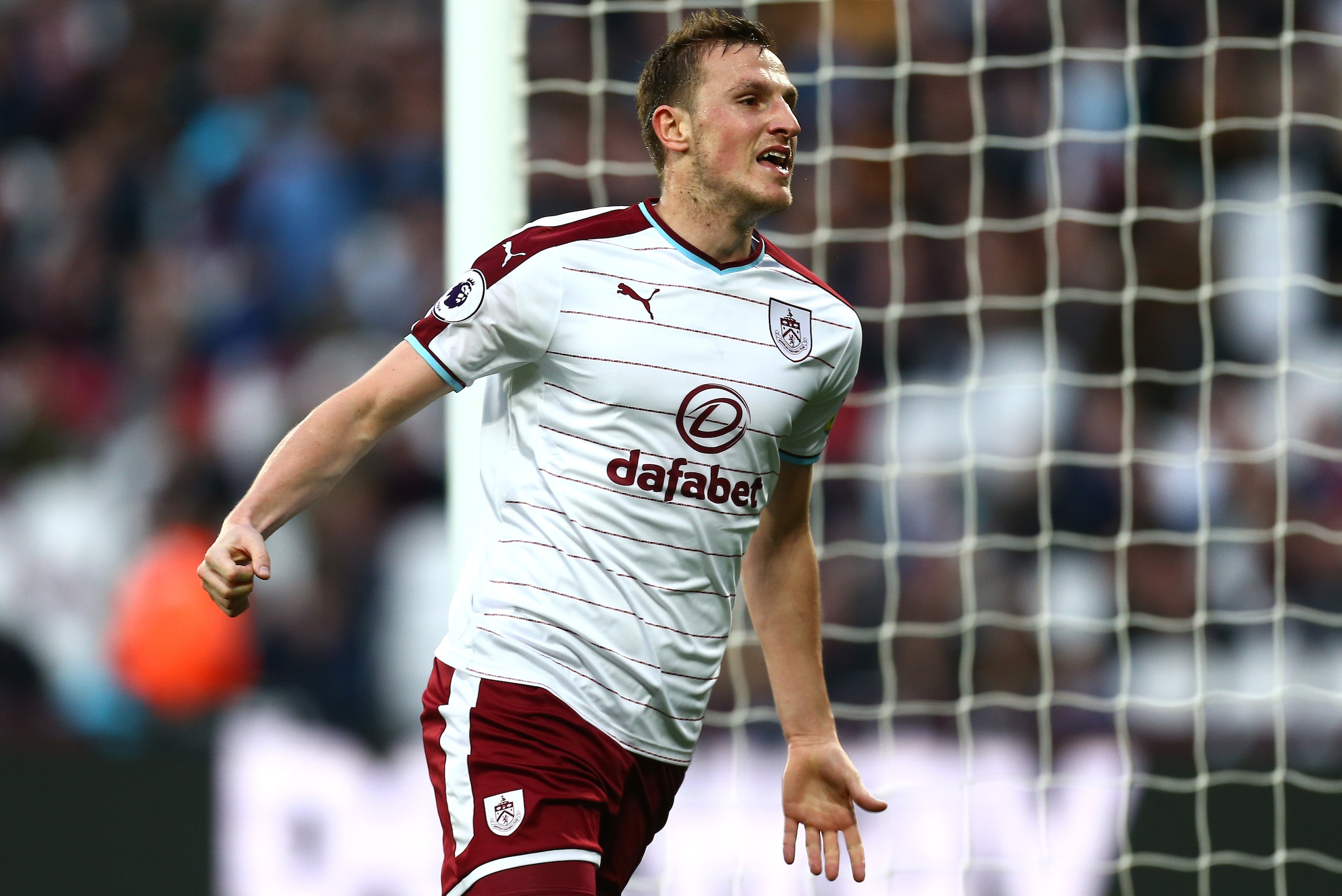 LONDON, ENGLAND - MARCH 10: Chris Wood of Burnley celebrates after scoring his sides third goal during the Premier League match between West Ham United and Burnley at London Stadium on March 10, 2018 in London, England. (Photo by Jordan Mansfield/Getty LONDON, ENGLAND - MARCH 10: Chris Wood of Burnley celebrates after scoring his sides third goal during the Premier League match between West Ham United and Burnley at London Stadium on March 10, 2018 in London, England. (Photo by Jordan Mansfield/Getty