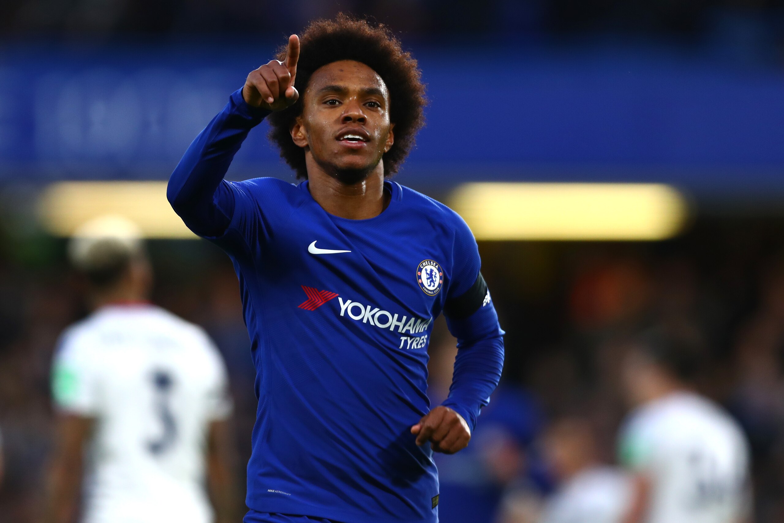 LONDON, ENGLAND - MARCH 10: Willian of Chelsea celebrates after scoring his sides first goal during the Premier League match between Chelsea and Crystal Palace at Stamford Bridge on March 10, 2018 in London, England. (Photo by Clive Rose/Getty Images) LONDON, ENGLAND - MARCH 10: Willian of Chelsea celebrates after scoring his sides first goal during the Premier League match between Chelsea and Crystal Palace at Stamford Bridge on March 10, 2018 in London, England. (Photo by Clive Rose/Getty Images)