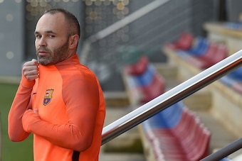 Barcelona's midfielder Andres Iniesta arrives for a training session at the Joan Gamper Sports Center in Sant Joan Despi, near Barcelona on March 13, 2018 on the eve of the UEFA Champions League round of 16 second leg football match between Barcelona and 