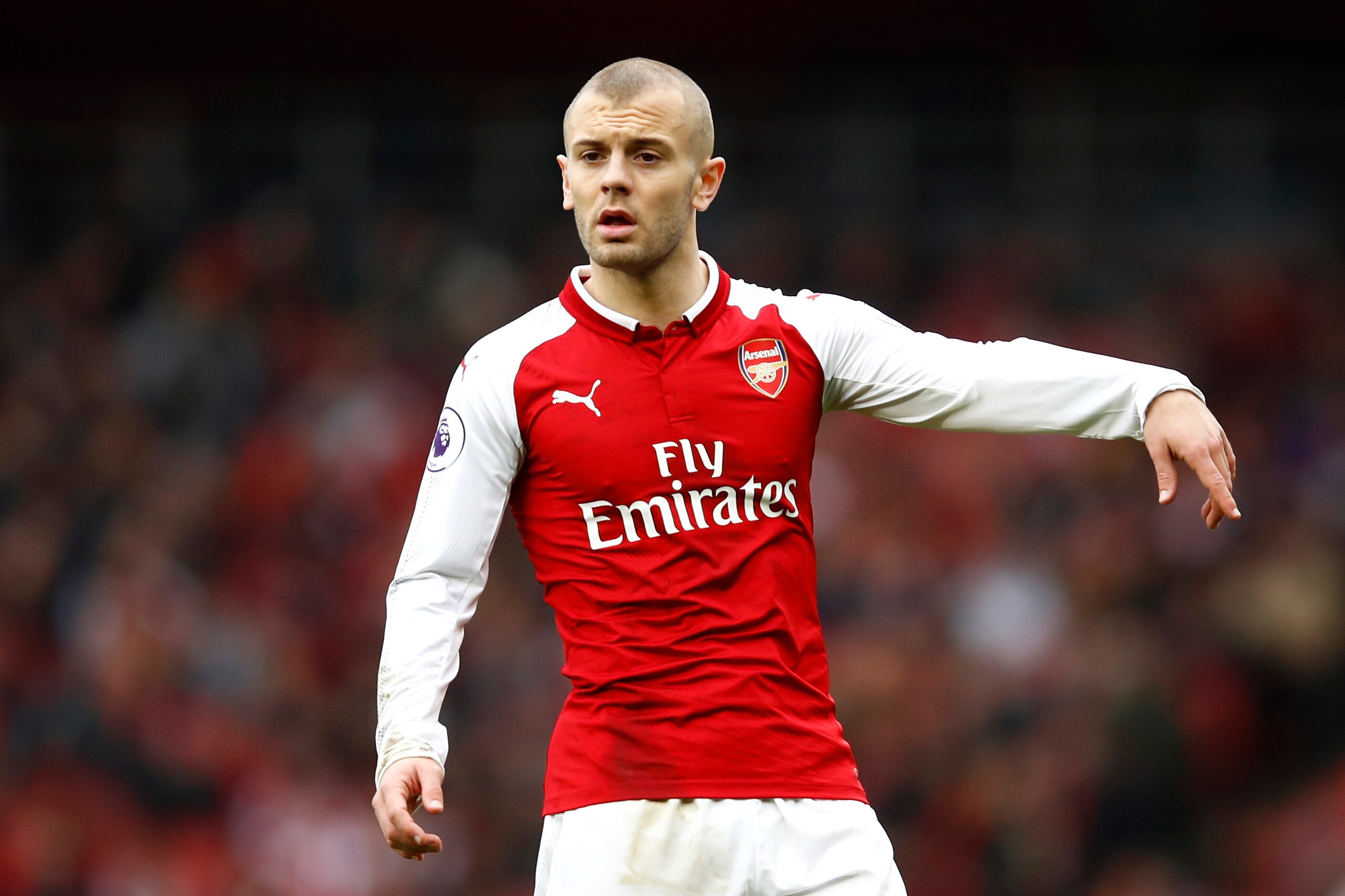 LONDON, ENGLAND - MARCH 11:  Jack Wilshere of Arsenal during the Premier League match between Arsenal and Watford at Emirates Stadium on March 11, 2018 in London, England.  (Photo by Julian Finney/Getty Images)