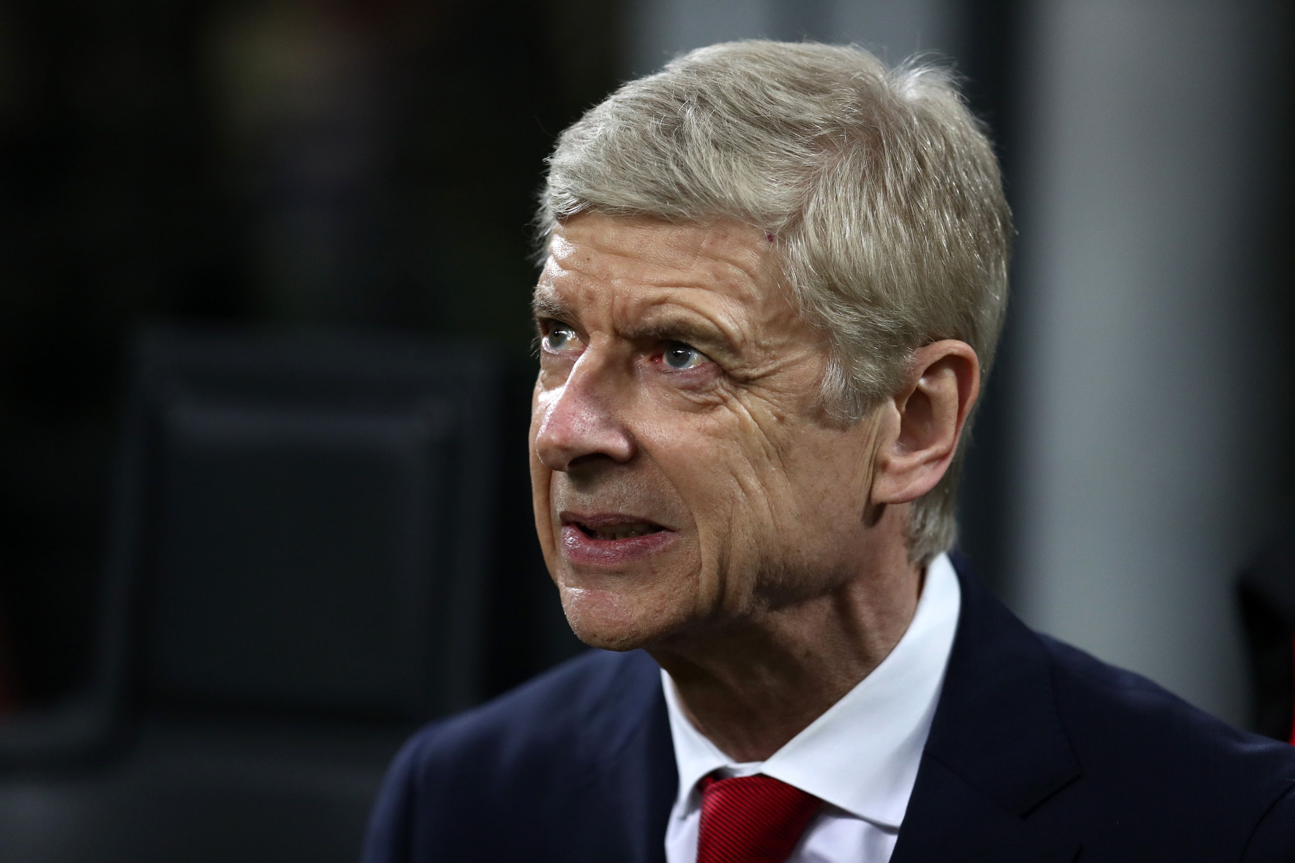 MILAN, ITALY - MARCH 08: Arsene Wenger manager / head coach of Arsenal during the UEFA Europa League Round of 16 match between AC Milan and Arsenal at the San Siro on March 8, 2018 in Milan, Italy. (Photo by Catherine Ivill/Getty Images)