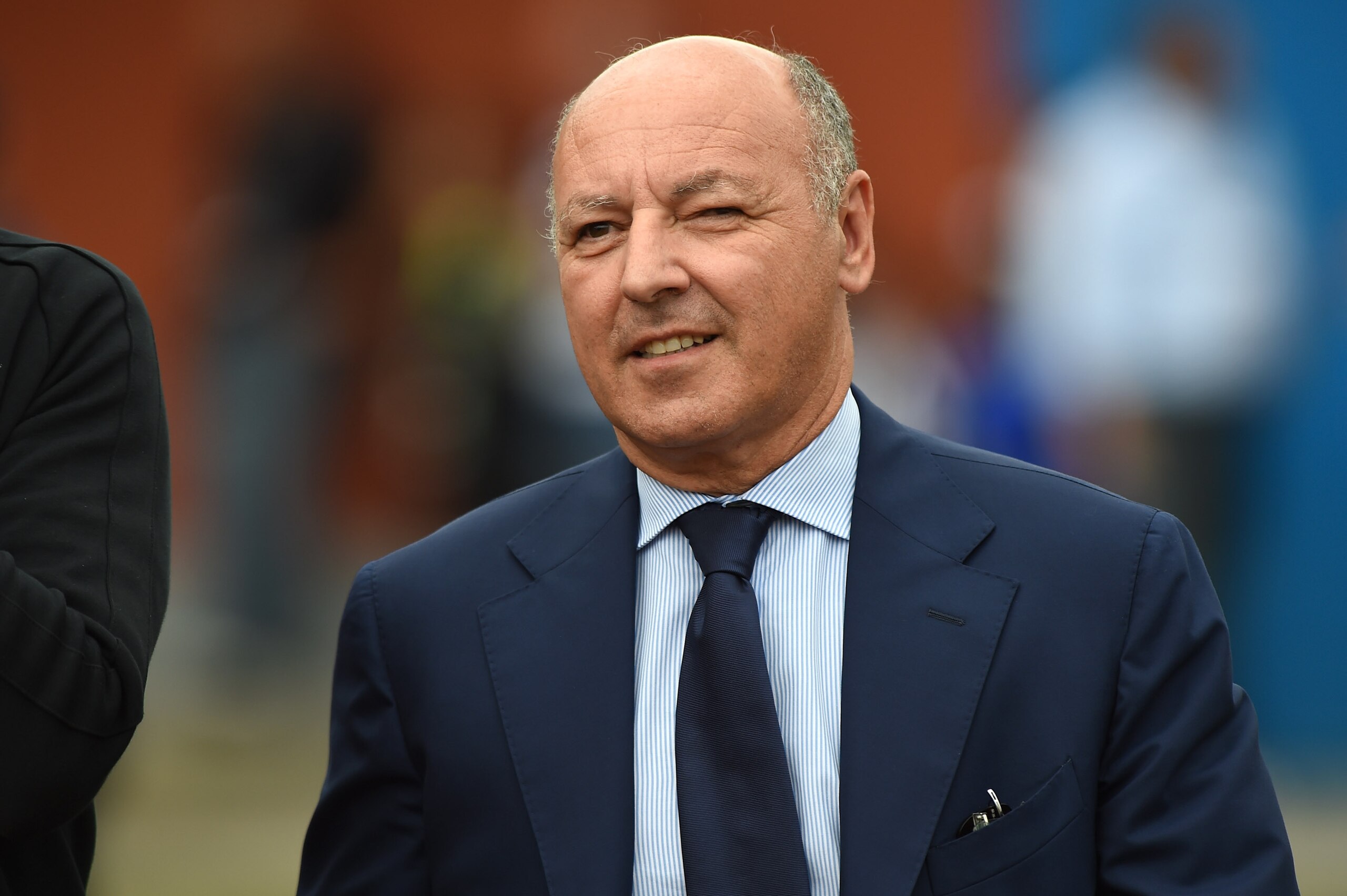 VILLAR PEROSA, ITALY - AUGUST 20:  Juventus FC general manager Beppe Marotta looks on prior to the pre-season friendly match between Juventus A and Juventus B on August 20, 2014 in Villar Perosa, Italy.  (Photo by Valerio Pennicino/Getty Images)