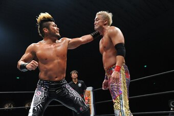 Sanada in action against Kazuchika Okada.
