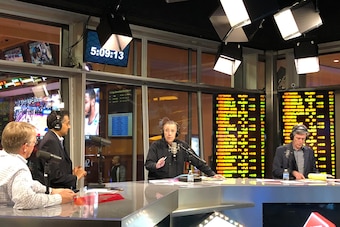 Brent Musburger in the studio in Las Vegas.
