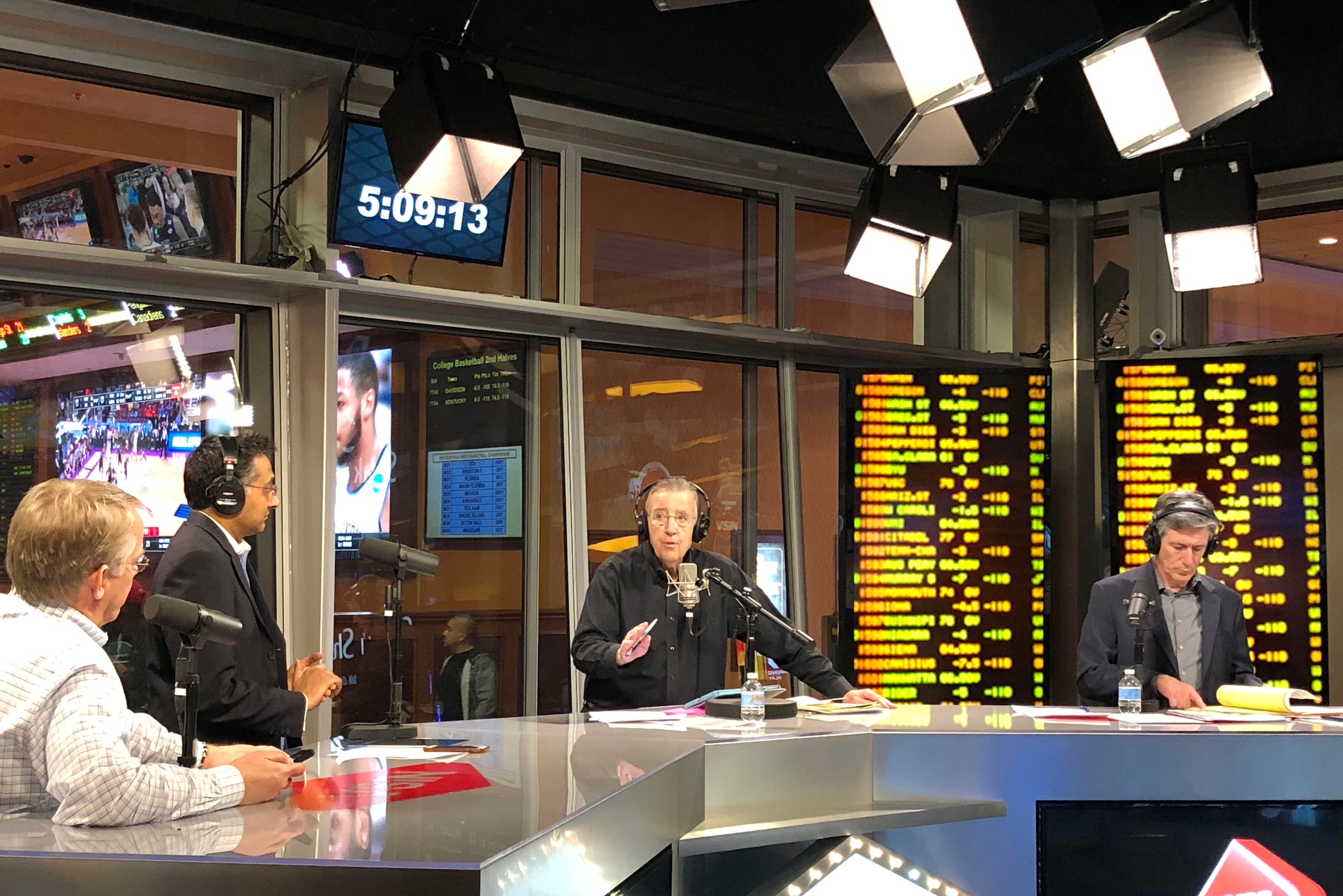 Brent Musburger in the studio in Las Vegas. Brent Musburger in the studio in Las Vegas.