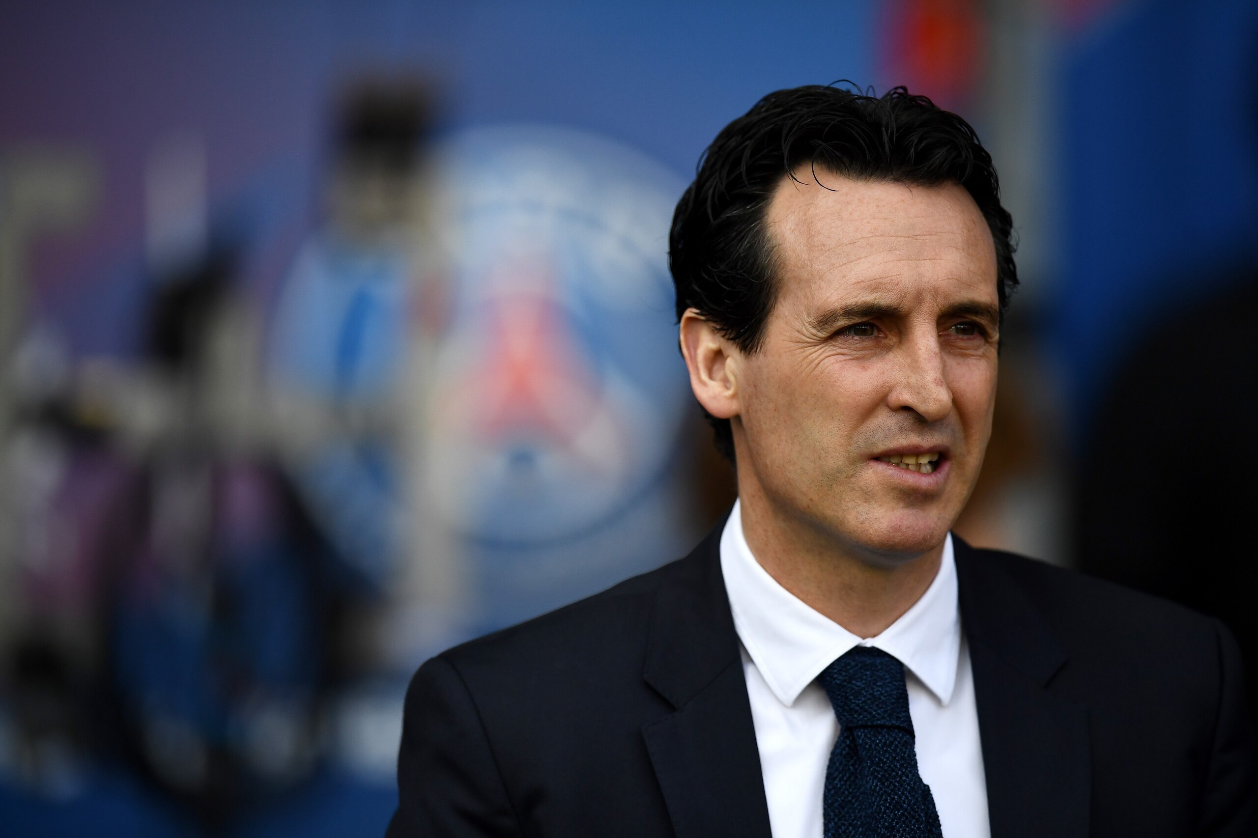 Paris Saint-Germain's Spanish headcoach Unai Emery during the French L1 football match between Paris Saint-Germain and Angers at the Parc des Princes stadium in Paris on March 14, 2018.   / AFP PHOTO / FRANCK FIFE        (Photo credit should read FRANCK F