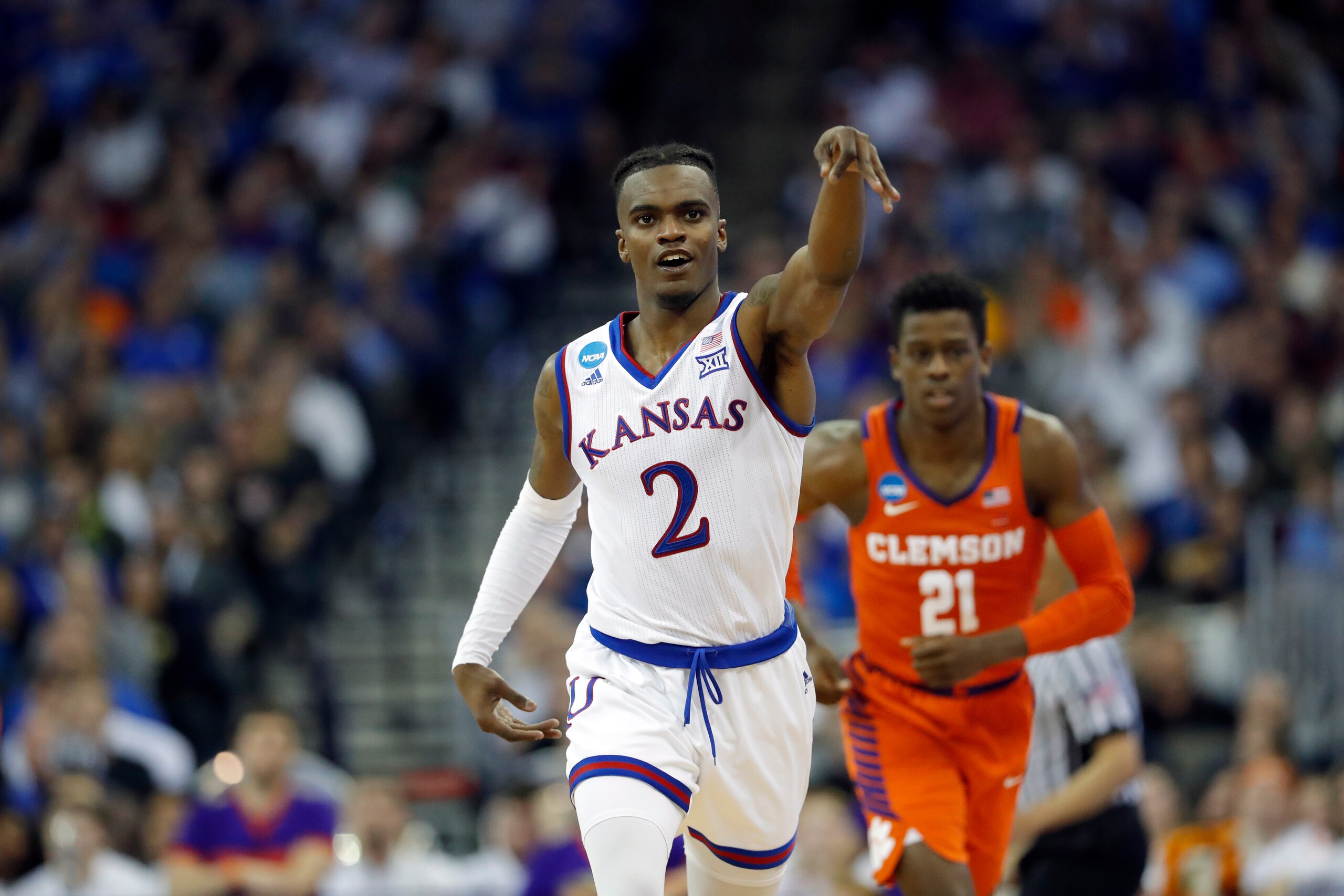 The Kansas Jayhawks are one game away from getting to the Final Four. The Kansas Jayhawks are one game away from getting to the Final Four.
