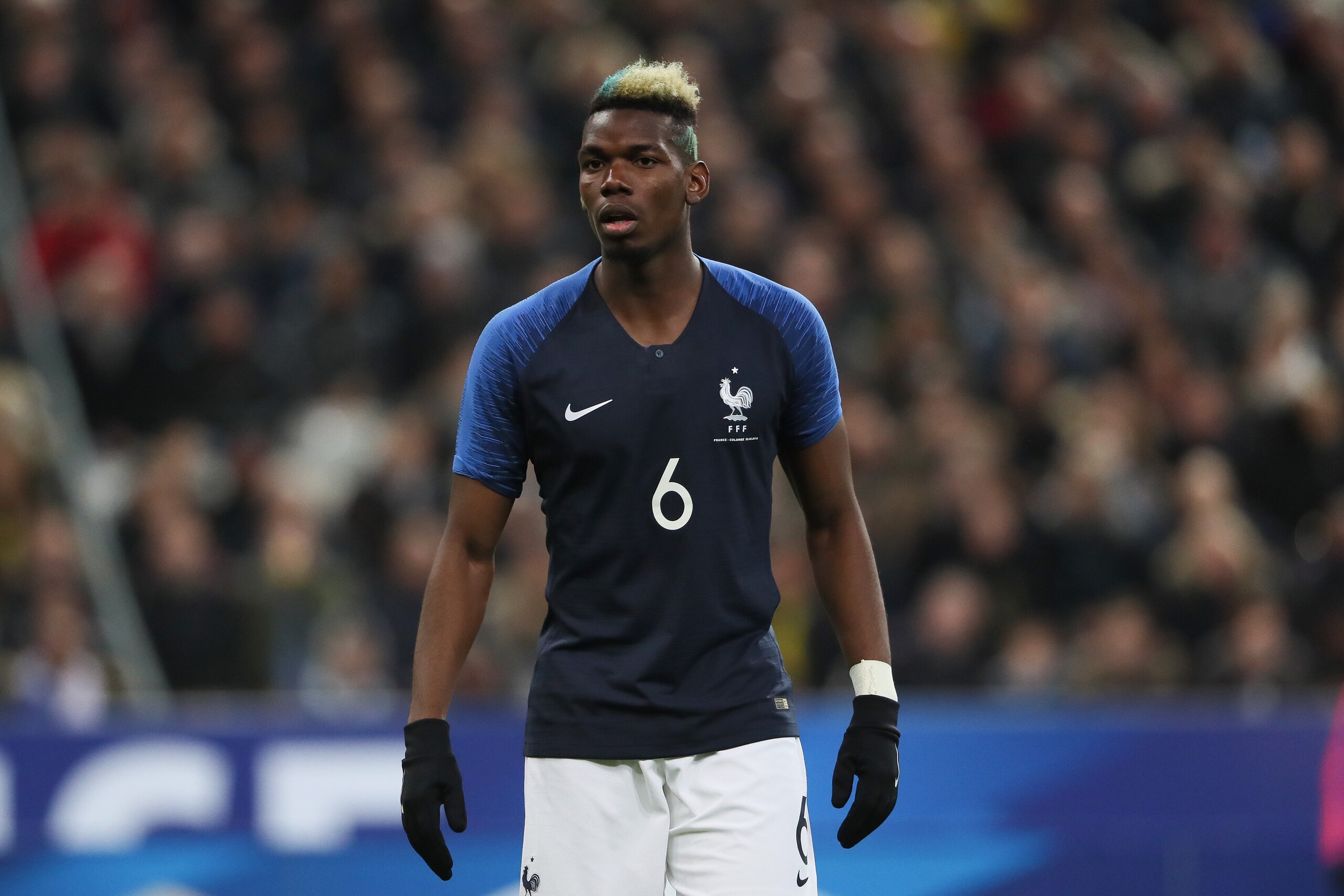 PARIS, FRANCE - MARCH 23: Paul Pogba of France during the International Friendly match between France and Colombia at Stade de France on March 23, 2018 in Paris, France. (Photo by Matthew Ashton - AMA/Getty Images)