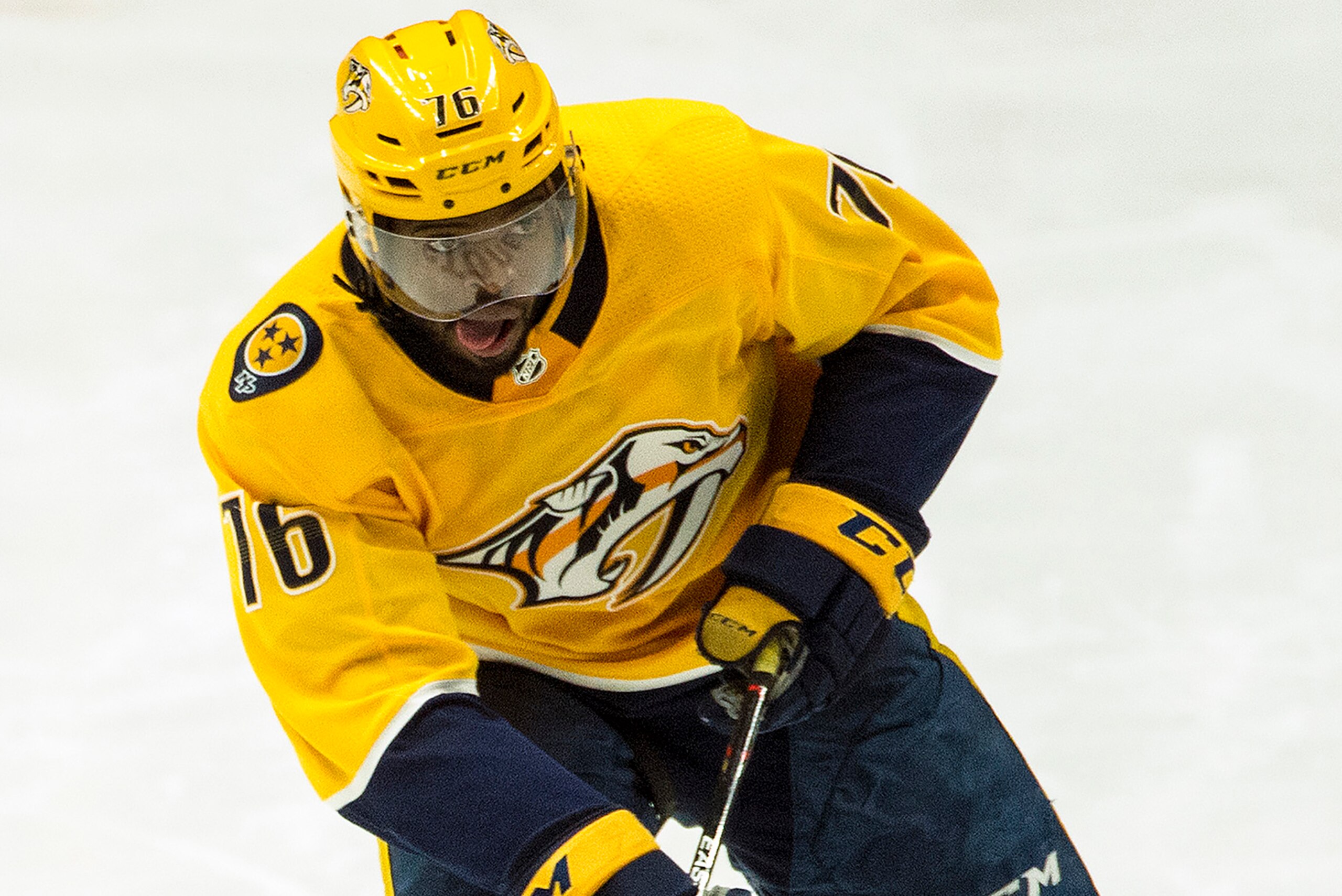 NASHVILLE, TN - MARCH 6: P.K. Subban #76 of the Nashville Predators skates against the Dallas Stars during an NHL game at Bridgestone Arena on March 6, 2018 in Nashville, Tennessee. (Photo by Ronald C. Modra/NHL/Getty Images) NASHVILLE, TN - MARCH 6: P.K. Subban #76 of the Nashville Predators skates against the Dallas Stars during an NHL game at Bridgestone Arena on March 6, 2018 in Nashville, Tennessee. (Photo by Ronald C. Modra/NHL/Getty Images)