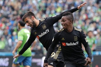 Thanks to the playmaking and scoring of forward Diego Rossi (left), LAFC is off to a 2-0 start in its inaugural MLS season.