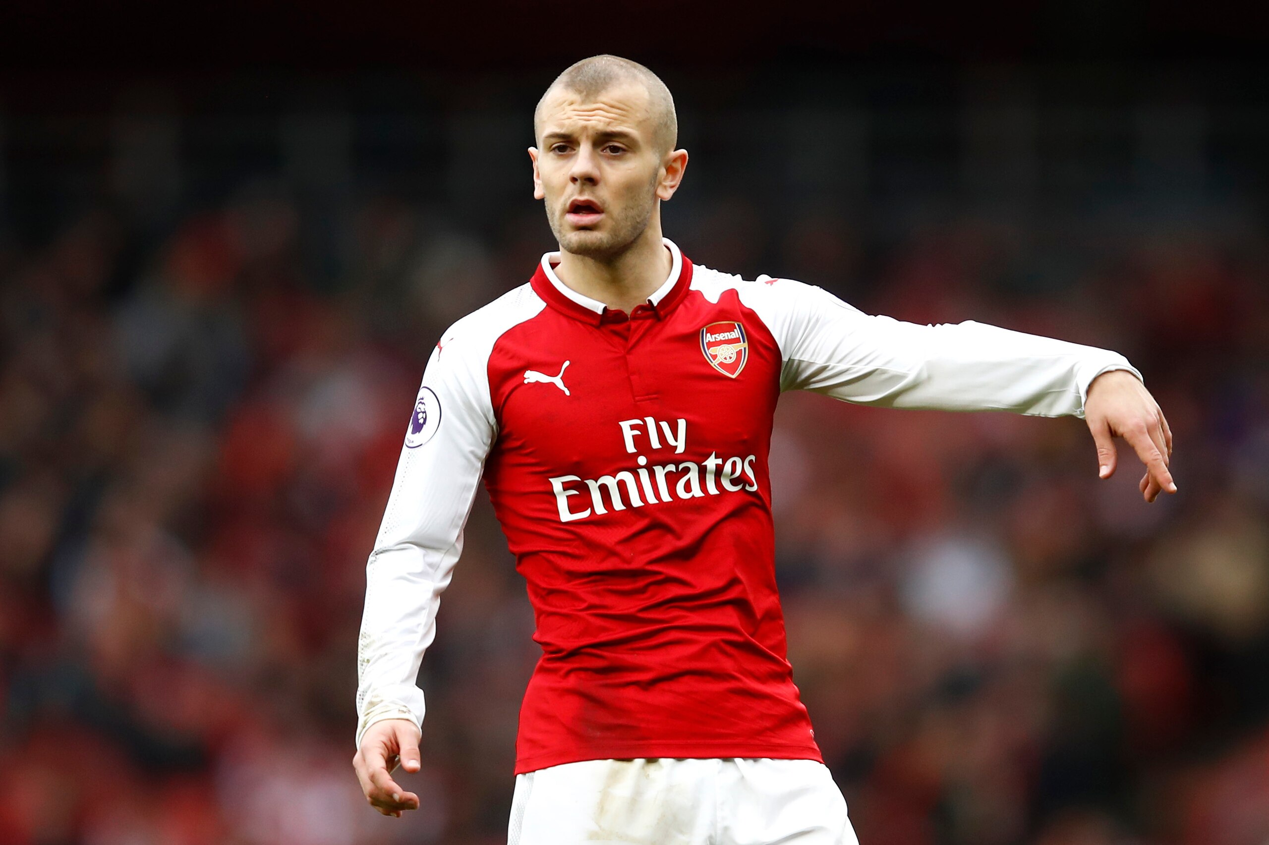 LONDON, ENGLAND - MARCH 11:  Jack Wilshere of Arsenal during the Premier League match between Arsenal and Watford at Emirates Stadium on March 11, 2018 in London, England.  (Photo by Julian Finney/Getty Images)