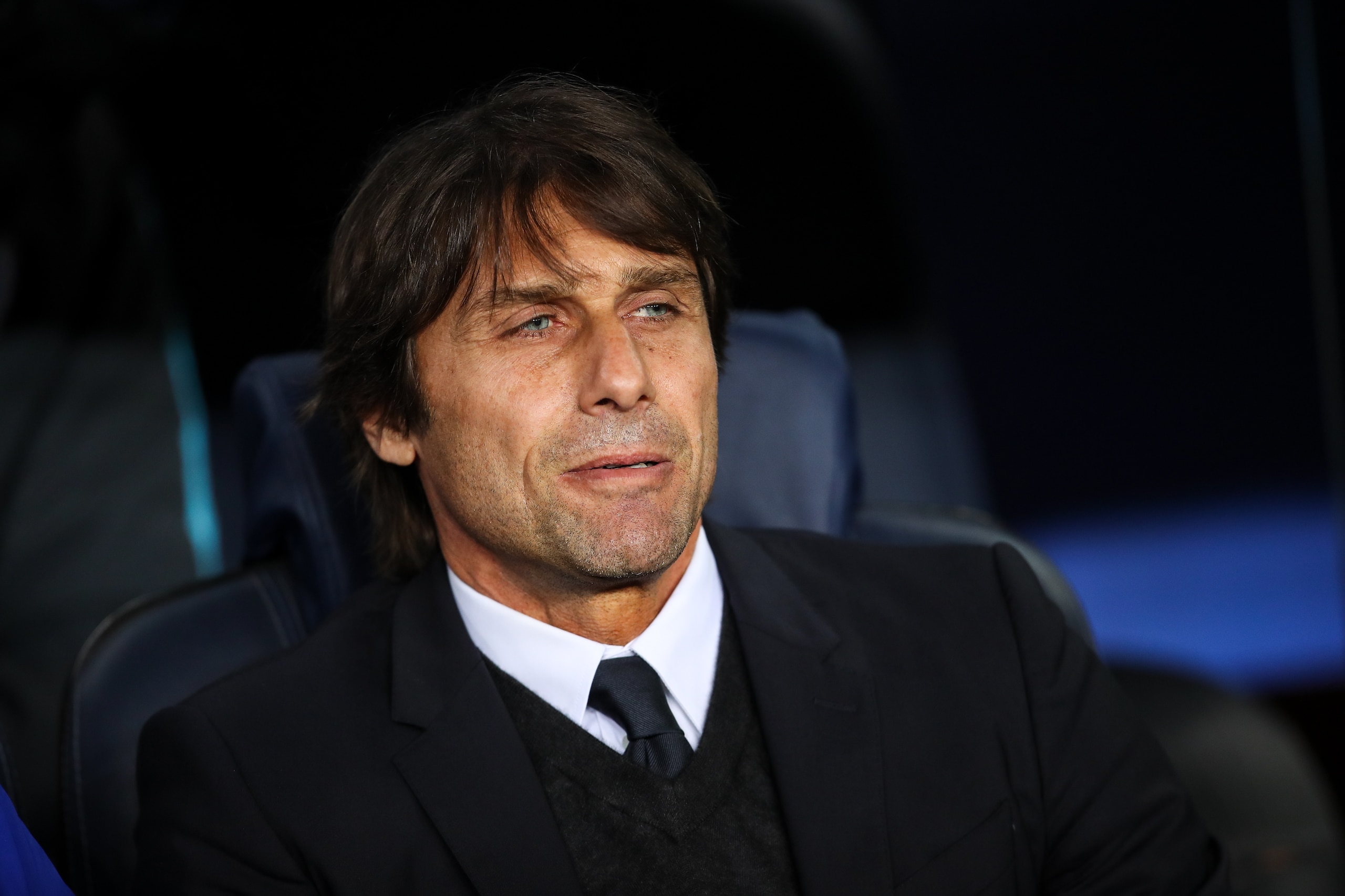 BARCELONA, SPAIN - MARCH 14: Antonio Conte head coach / manager of Chelsea during the UEFA Champions League Round of 16 Second Leg match FC Barcelona and Chelsea FC at Camp Nou on March 14, 2018 in Barcelona, Spain. (Photo by Robbie Jay Barratt - AMA/Gett