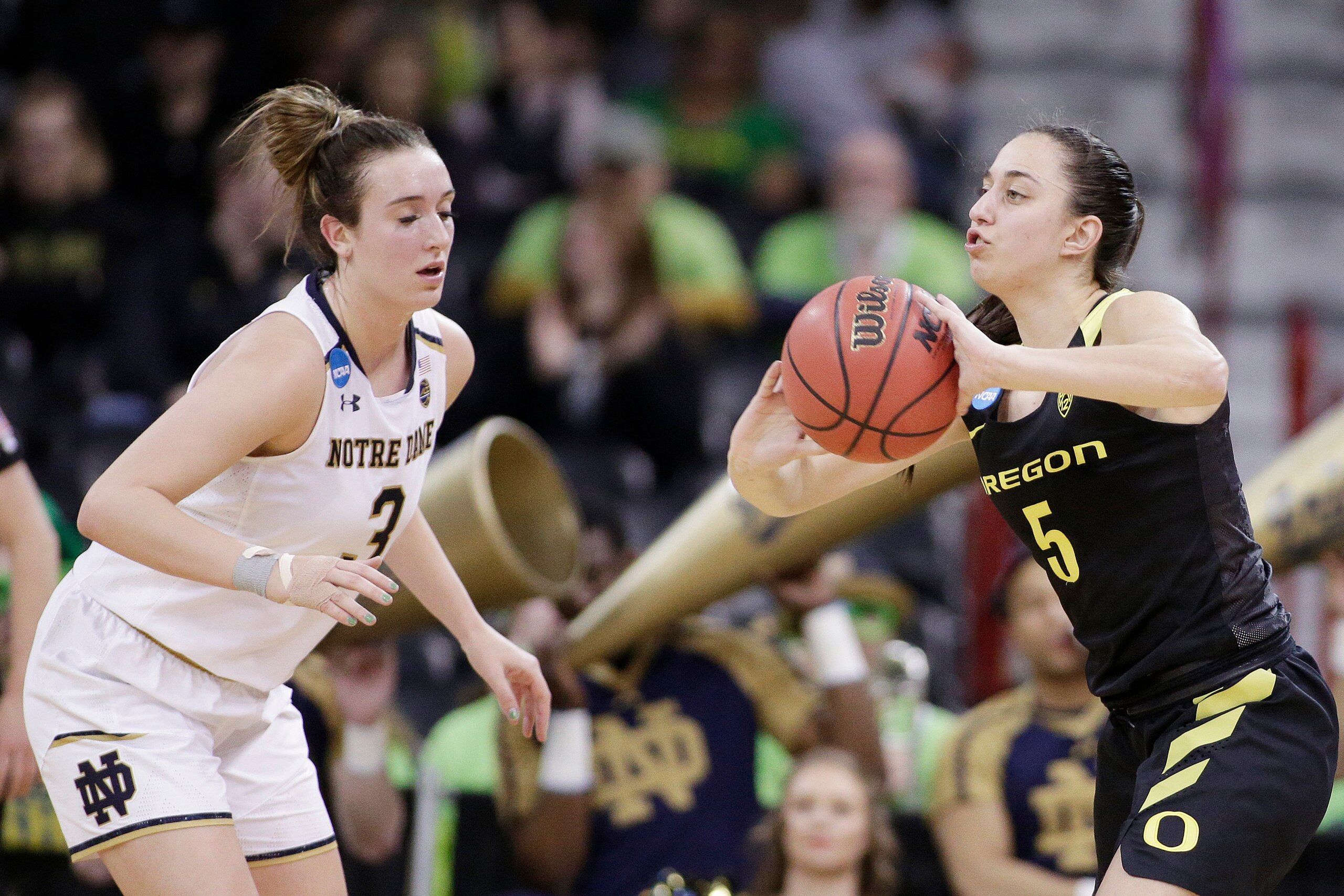 Marina Mabrey (left) has been able to trigger the Notre Dame attack.