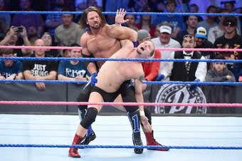 AJ Styles puts a hurting on James Ellsworth.