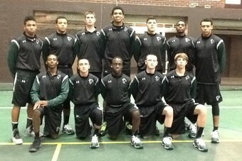 Marques Townes (back row, second from left), Karl-Anthony Towns (back row, middle) and Wade Baldwin (back row, far right) together at St. Joseph