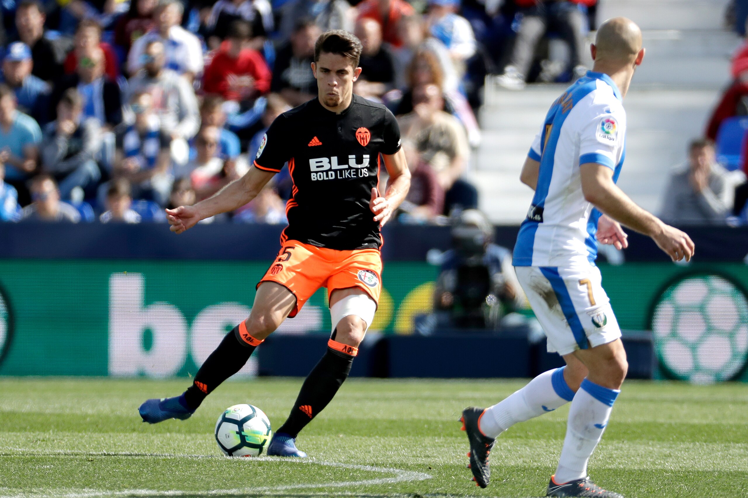 MADRID, SPAIN - APRIL 1: Gabriel Paulista of Valencia CF  during the La Liga Santander  match between Atletico Madrid v Deportivo la Coruna at the Estadio Wanda Metropolitano on April 1, 2018 in Madrid Spain (Photo by David S. Bustamante/Soccrates/Getty I