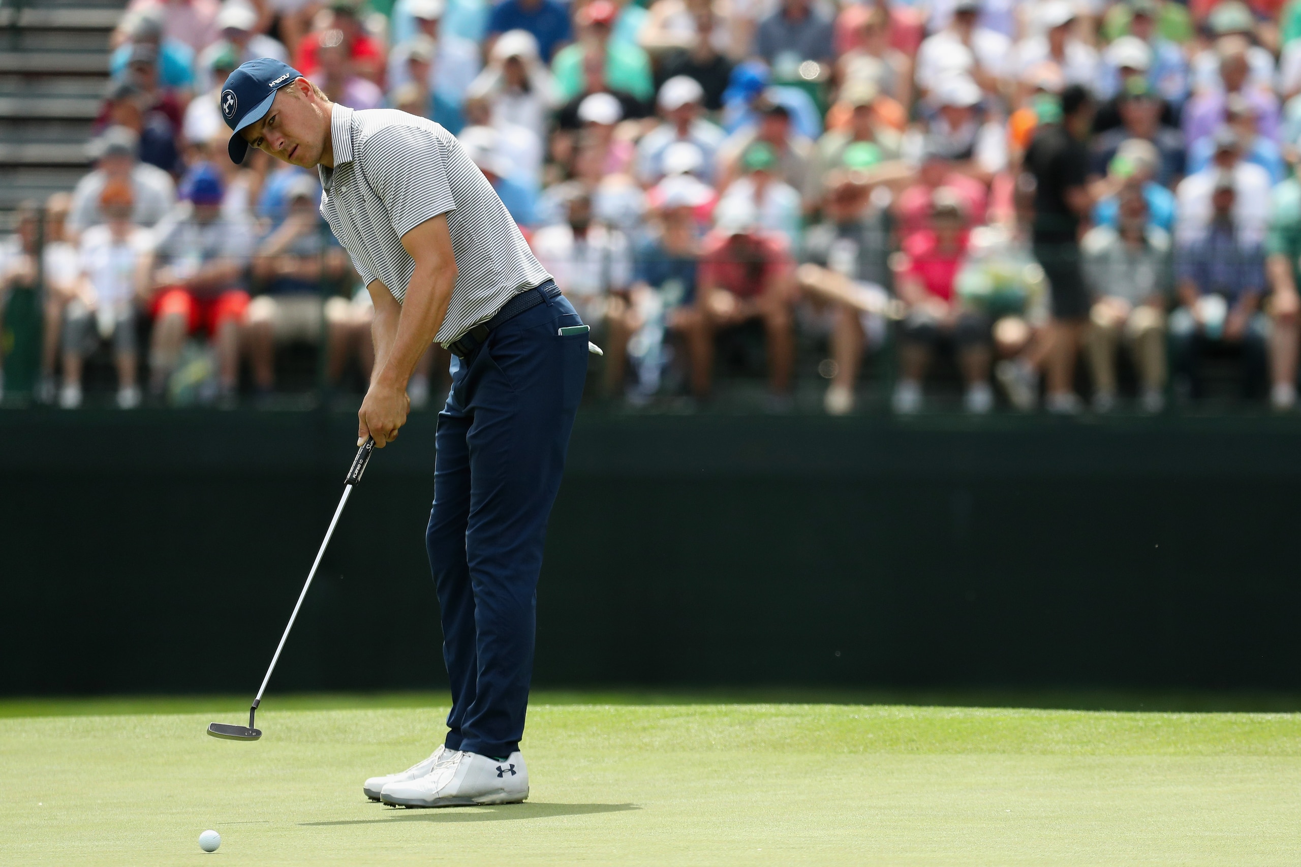 AUGUSTA, GA - APRIL 02: Jordan Spieth of the United States putts during a practice round prior to the start of the 2018 Masters Tournament at Augusta National Golf Club on April 2, 2018 in Augusta, Georgia. (Photo by Patrick Smith/Getty Images) AUGUSTA, GA - APRIL 02: Jordan Spieth of the United States putts during a practice round prior to the start of the 2018 Masters Tournament at Augusta National Golf Club on April 2, 2018 in Augusta, Georgia. (Photo by Patrick Smith/Getty Images)