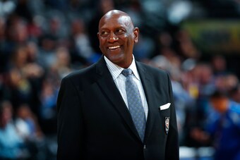 Spencer Haywood, pictured in Denver at a halftime awards ceremony in November.