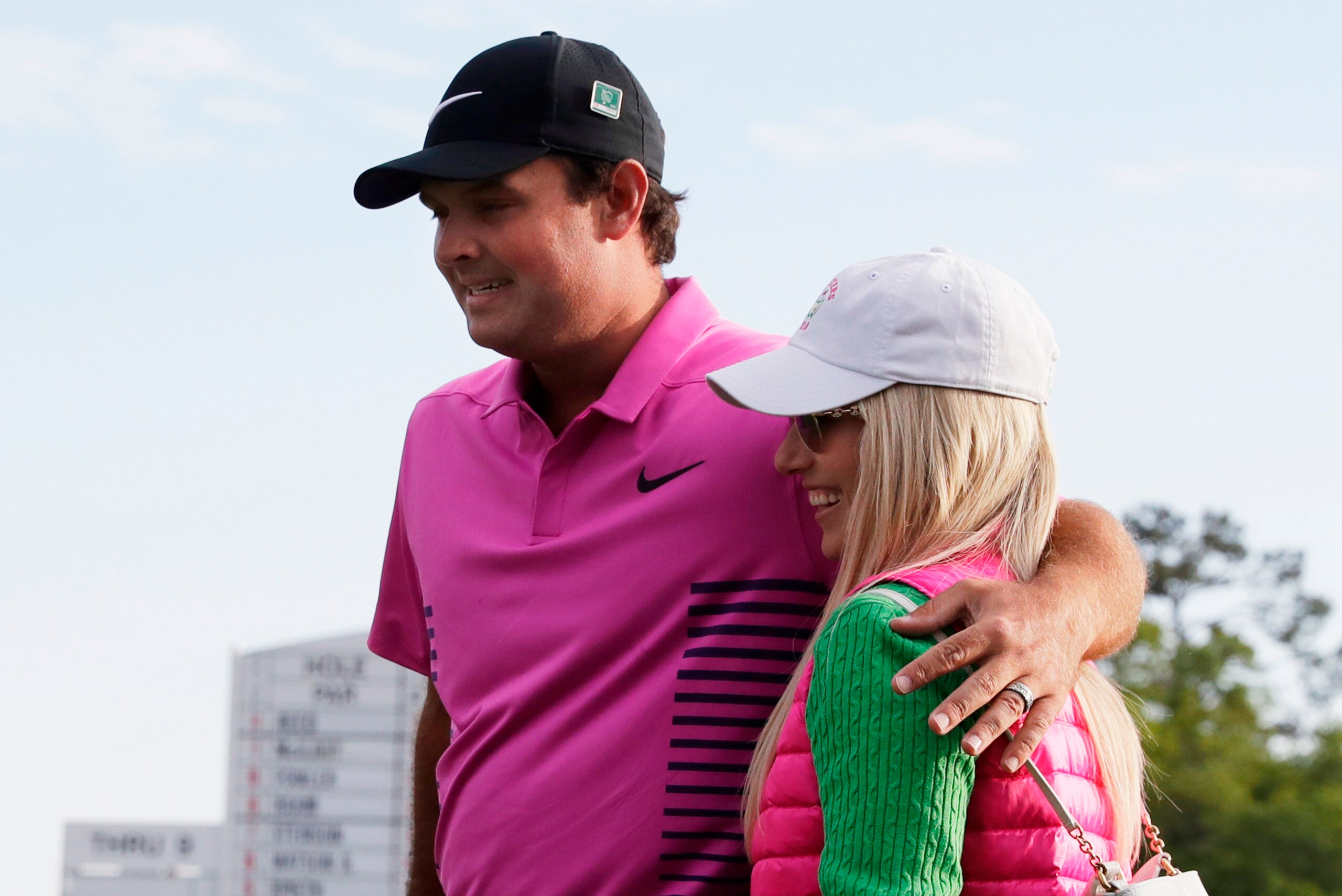Justine Reed served as her husband's caddie until she became pregnant with their first child.