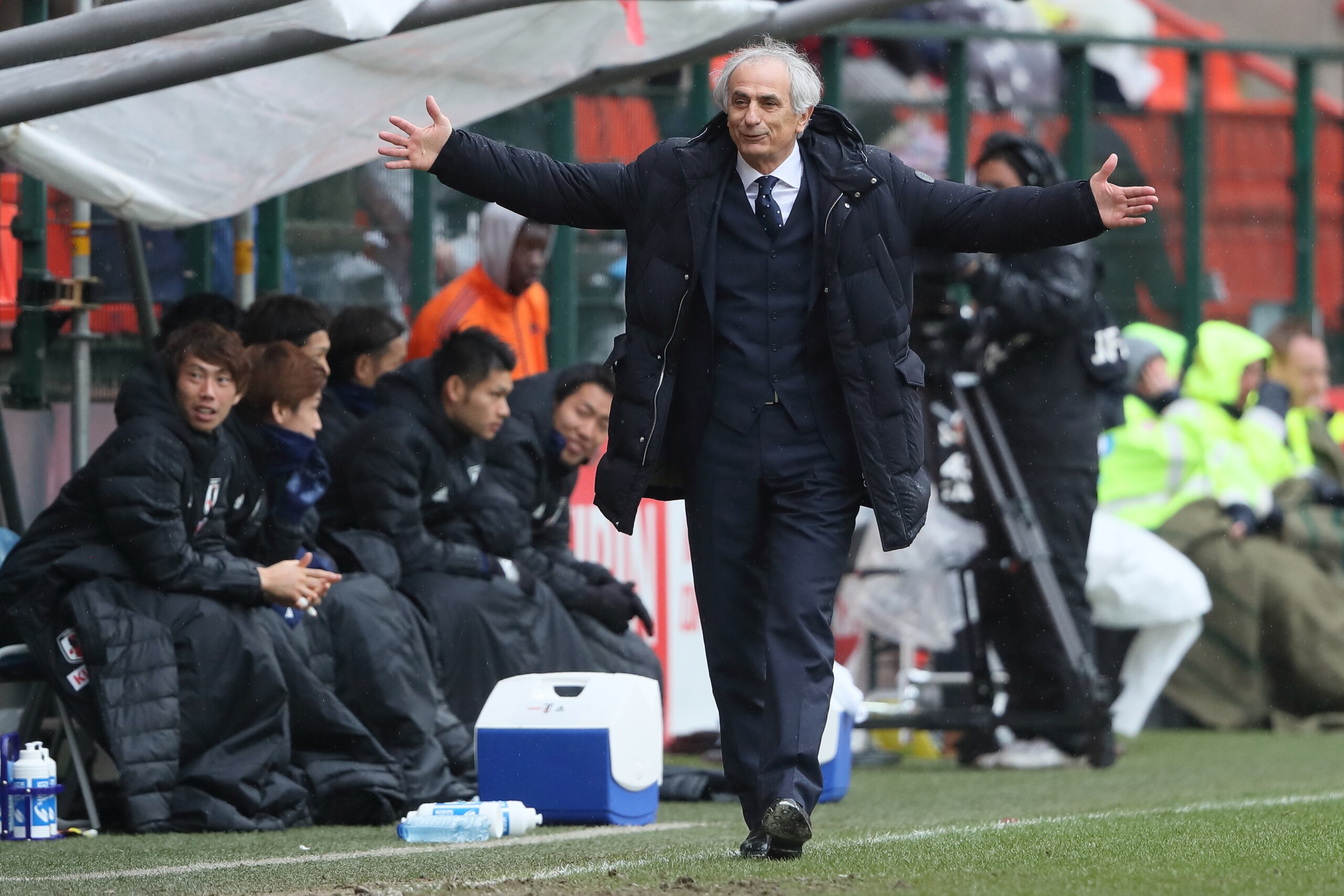 LIEGE, BELGIUM - MARCH 27: Vahid Halilhodzic the head coach / manager of Japan during the International Friendly between Japan and Ukraine at Stade Maurice Dufrasne on March 27, 2018 in Liege, Belgium. (Photo by Matthew Ashton - AMA/Getty Images)