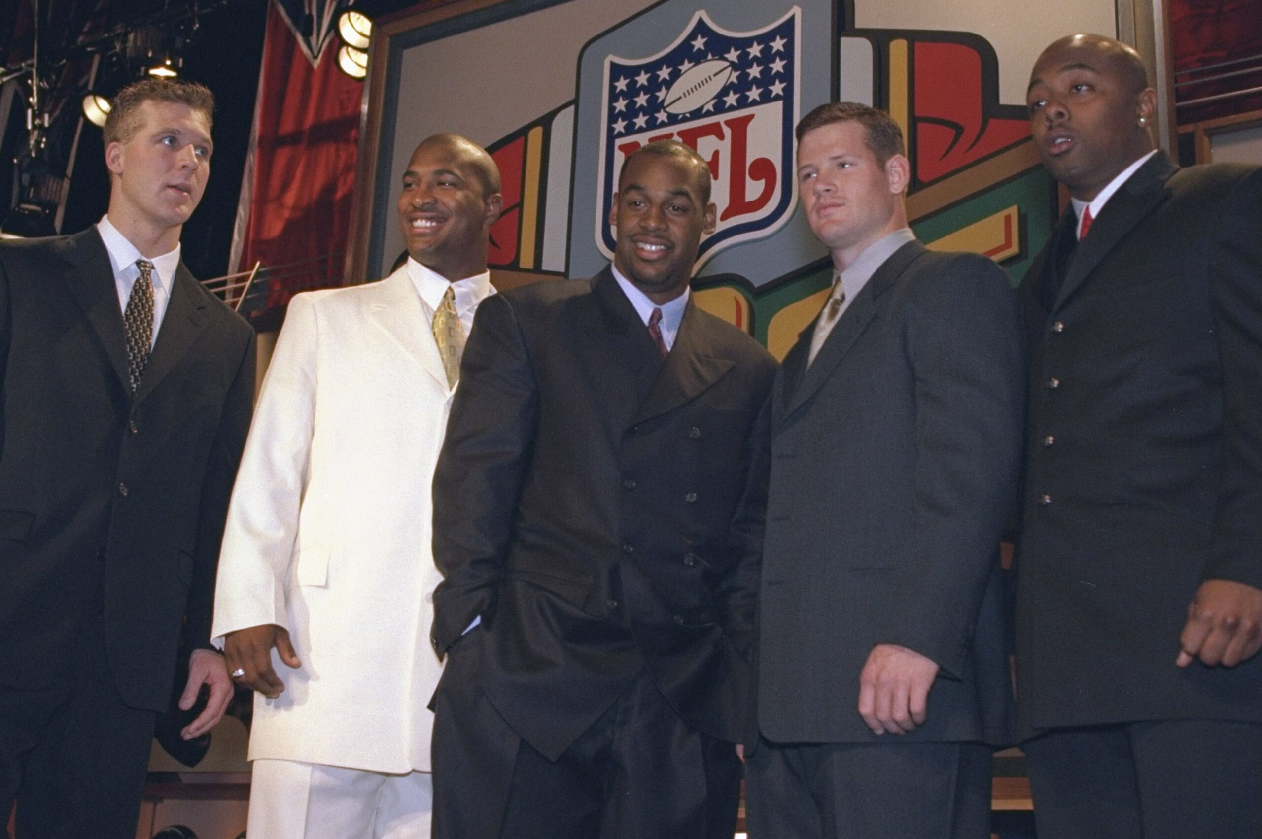 17 Apr 1999: Quarterbacks Tim Couch, Daunte Culpepper, Donovan McNabb, Cade McNown, and Akili Smith pose for a picture during the NFL Draft at the Madison Square Garden in New York, New York. Mandatory Credit: Ezra O. Shaw /Allsport 17 Apr 1999: Quarterbacks Tim Couch, Daunte Culpepper, Donovan McNabb, Cade McNown, and Akili Smith pose for a picture during the NFL Draft at the Madison Square Garden in New York, New York. Mandatory Credit: Ezra O. Shaw /Allsport