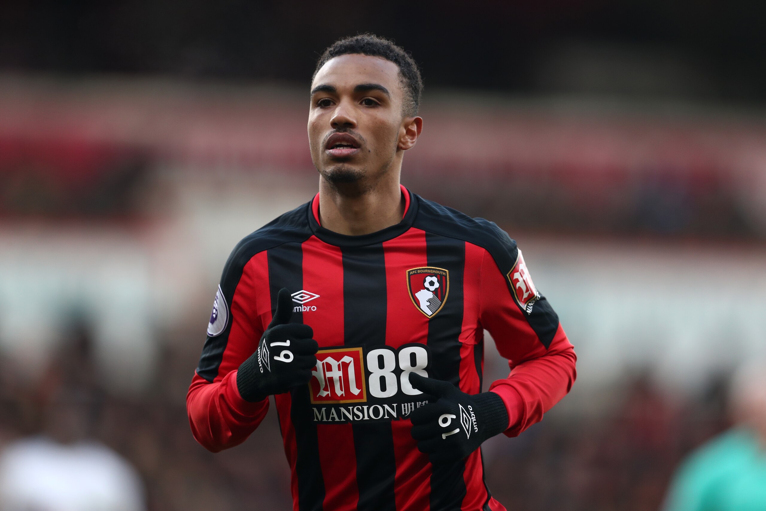 BOURNEMOUTH, ENGLAND - MARCH 11: Junior Stanislas of AFC Bournemouth during the Premier League match between AFC Bournemouth and Tottenham Hotspur at Vitality Stadium on March 10, 2018 in Bournemouth, England. (Photo by Catherine Ivill/Getty Images)