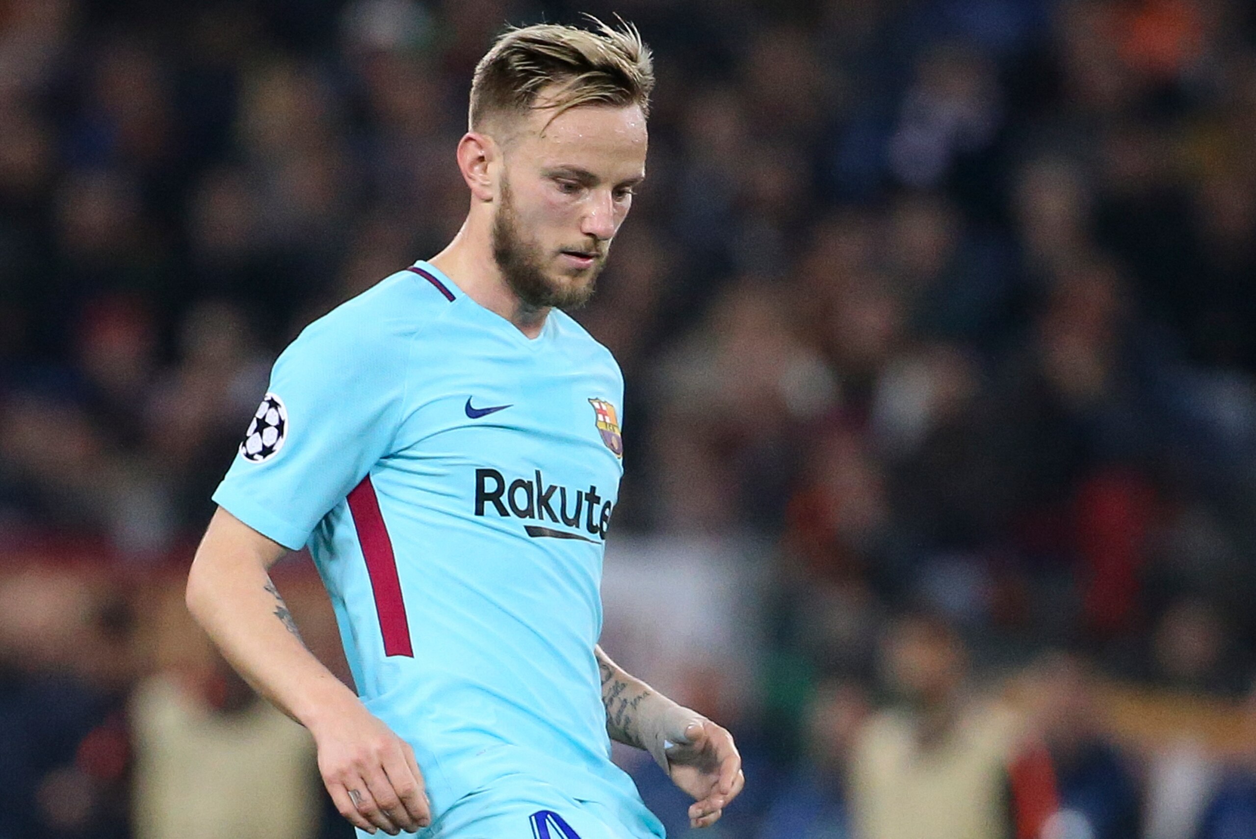 ROME, ITALY - APRIL 10: Ivan Rakitic of Barcelona during the UEFA Champions League Quarter Final second leg match between AS Roma and FC Barcelona (Barca) at Stadio Olimpico on April 10, 2018 in Rome, Italy. (Photo by Jean Catuffe/Getty Images)