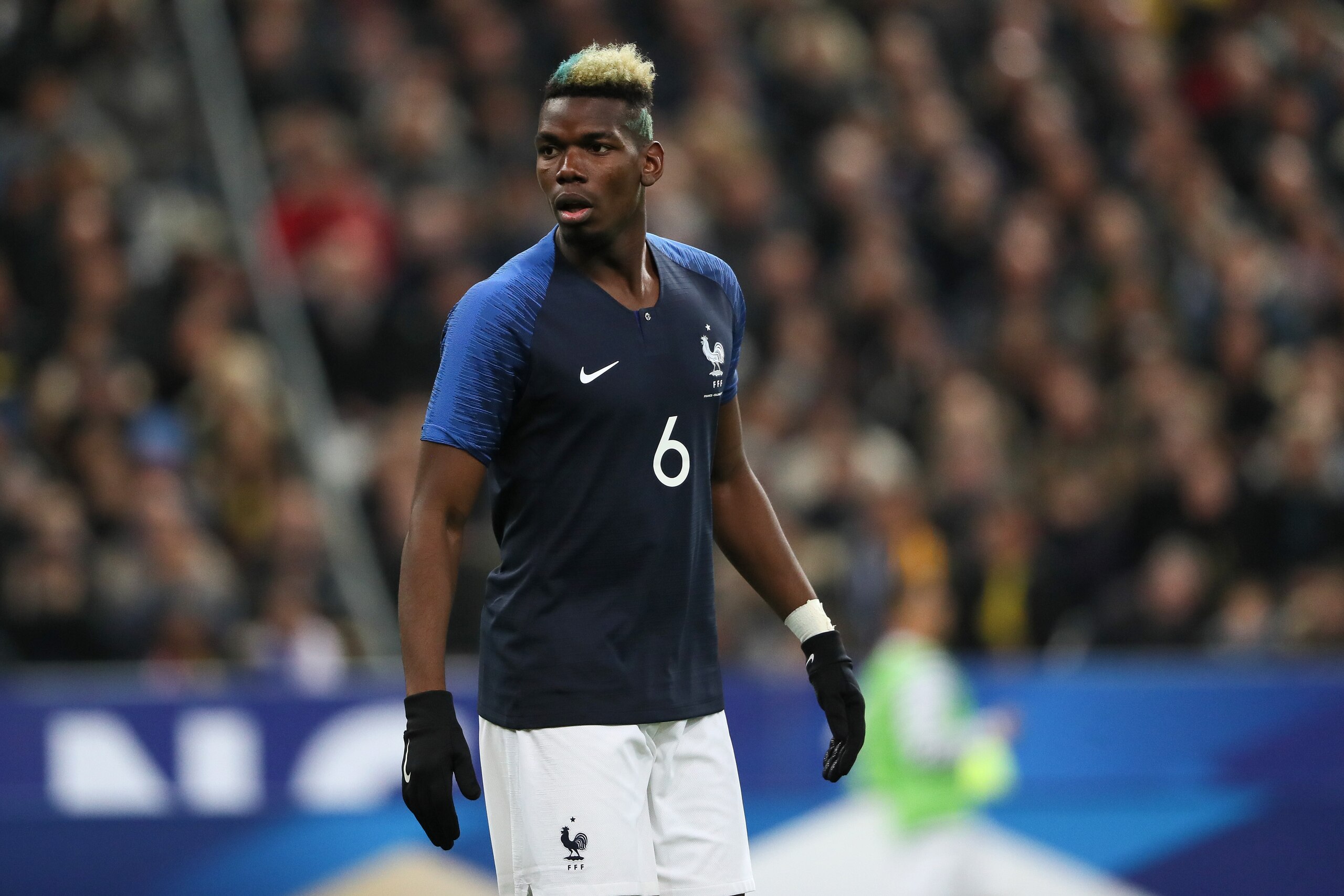 PARIS, FRANCE - MARCH 23: Paul Pogba of France during the International Friendly match between France and Colombia at Stade de France on March 23, 2018 in Paris, France. (Photo by Matthew Ashton - AMA/Getty Images)