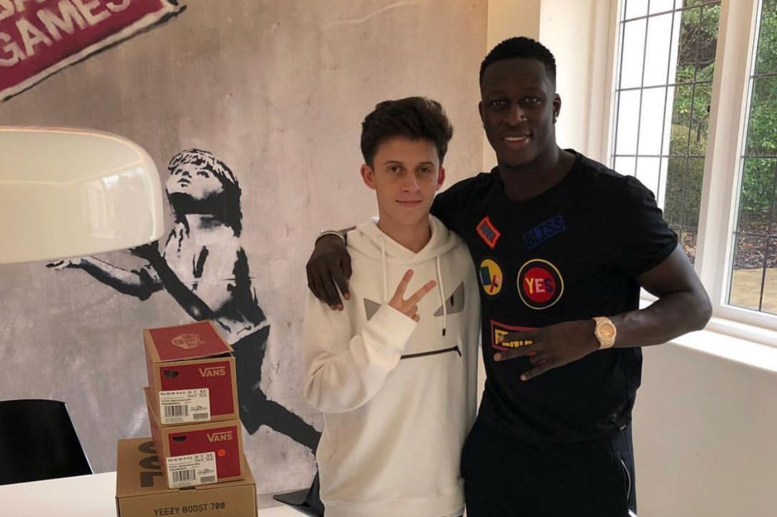 Sam Morgan makes a delivery to Manchester City's Benjamin Mendy.