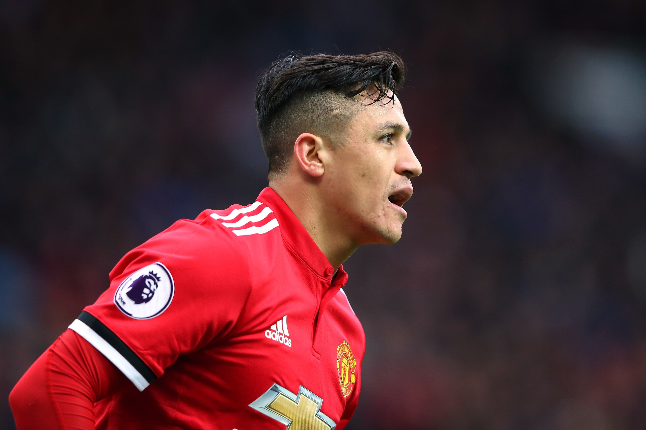 MANCHESTER, ENGLAND - MARCH 31:  Alexis Sanchez of Manchester United looks on during the Premier League match between Manchester United and Swansea City at Old Trafford on March 31, 2018 in Manchester, England.  (Photo by Alex Livesey/Getty Images)