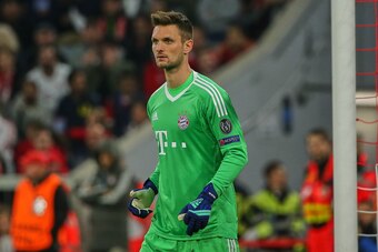 MUNICH, GERMANY - APRIL 11: Goalkeeper Sven Ulreich of Muenchen looks on during the UEFA Champions League quarter final second leg match between Bayern Muenchen and Sevilla FC at Allianz Arena on April 11, 2018 in Munich, Germany. (Photo by TF-Images/Gett